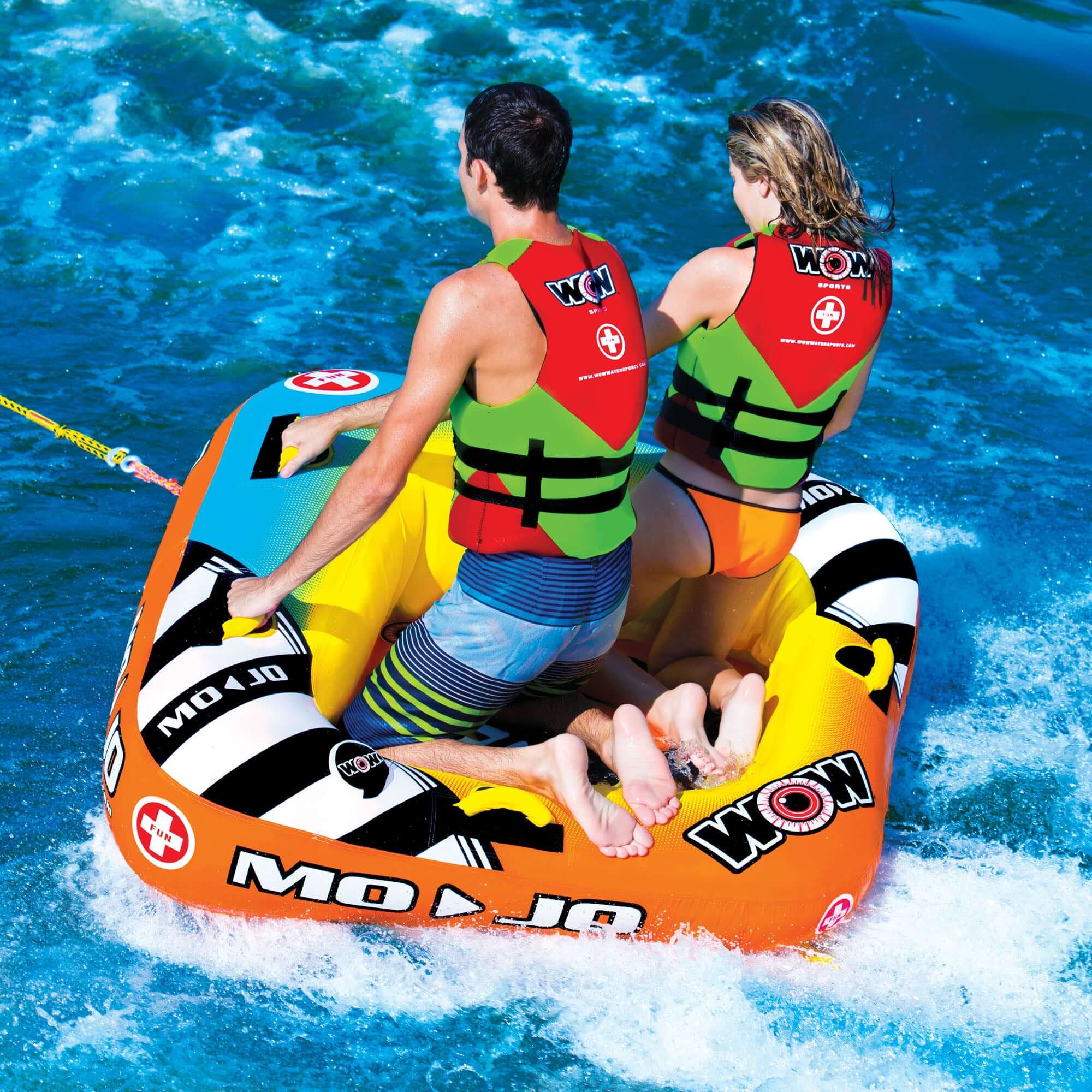 WOW Sports Mojo 1-2 Person Towable Water Tube For Pool and Lake (16-1060) by Jupiter Gear