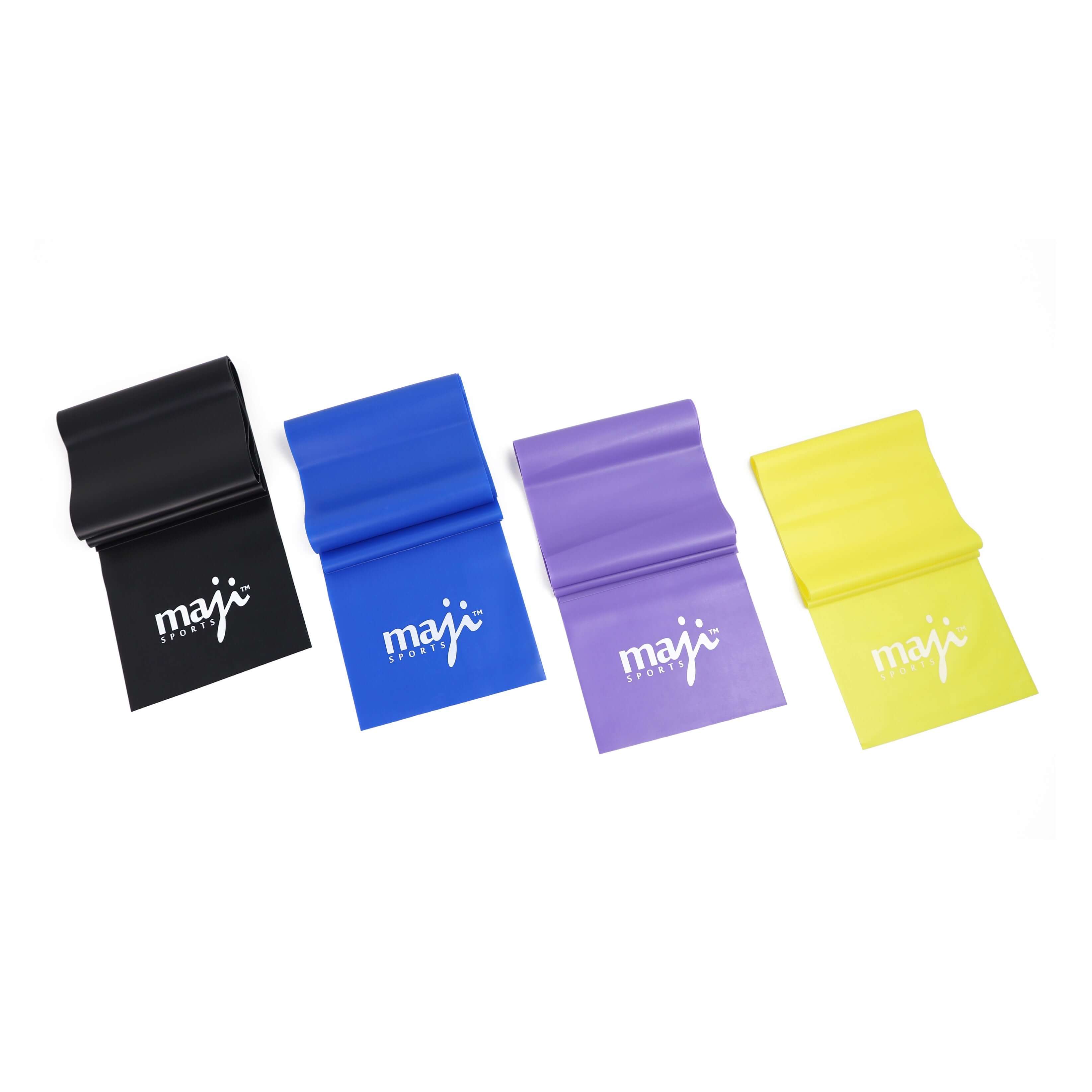 Maji Sports Full Body Exercise and Stretch Bands - Variable Resistance 4 Pack by Jupiter Gear