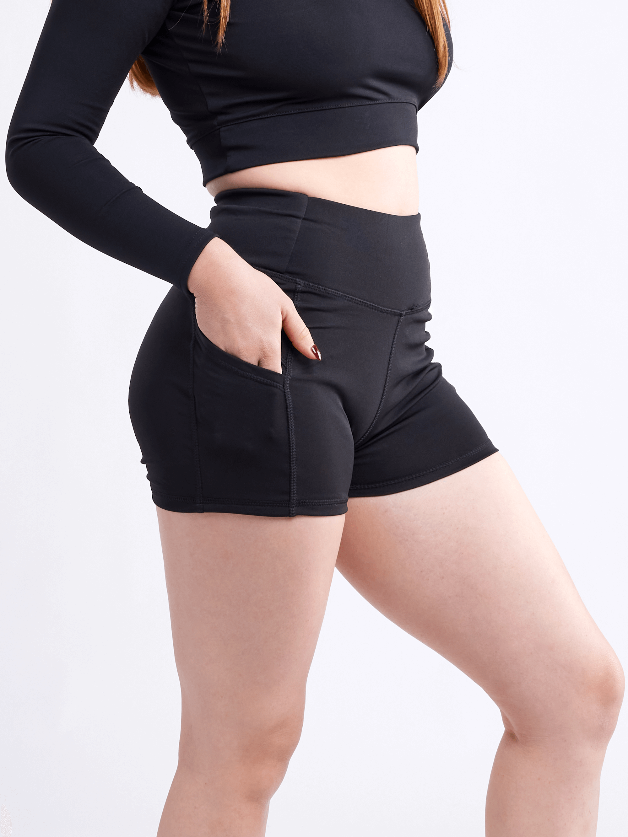 JupiterGear High-Waisted Athletic Shorts with Side Pockets by Jupiter Gear