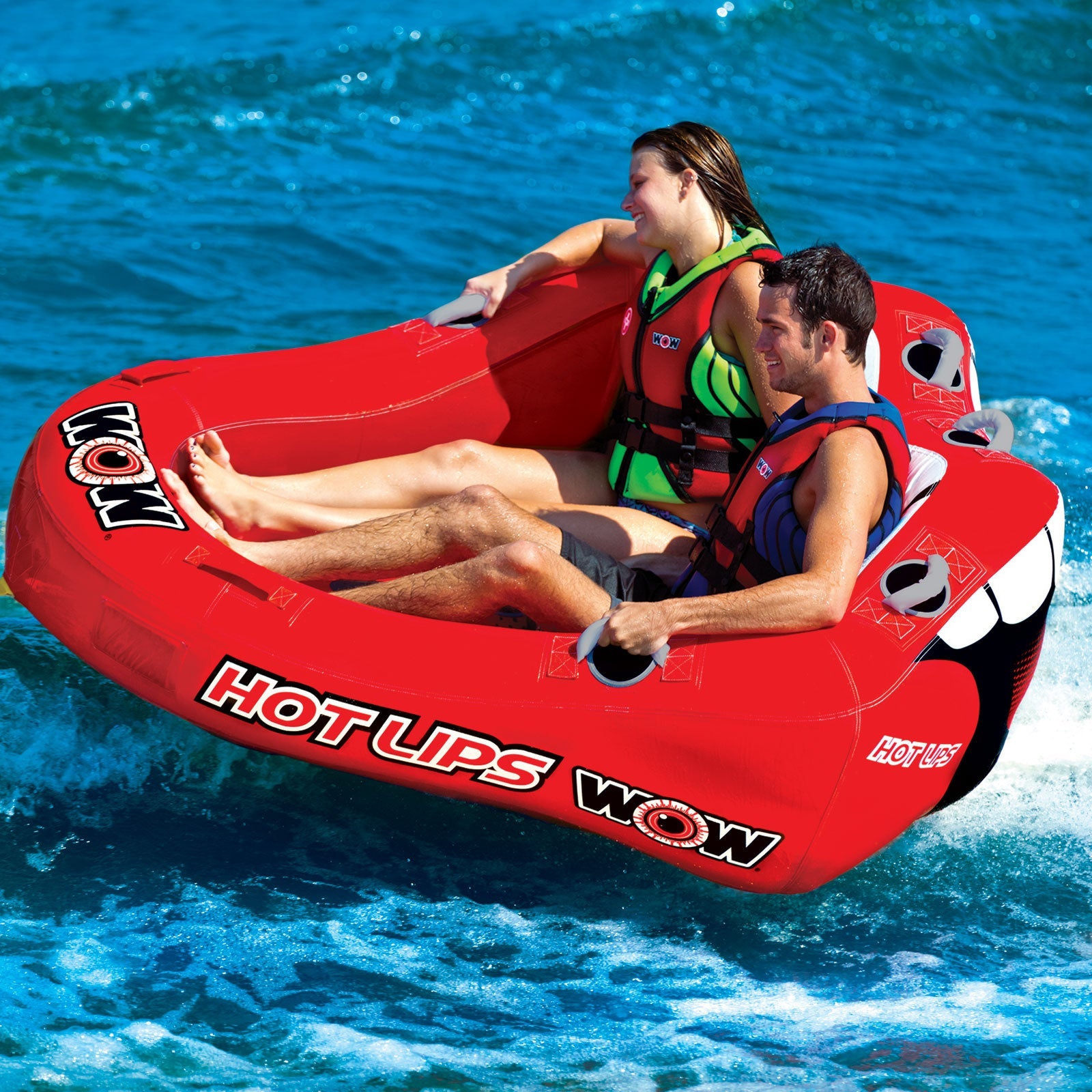 WOW Sports Hot Lips 2 Person Towable Water Tube For Pool and Lake by Jupiter Gear
