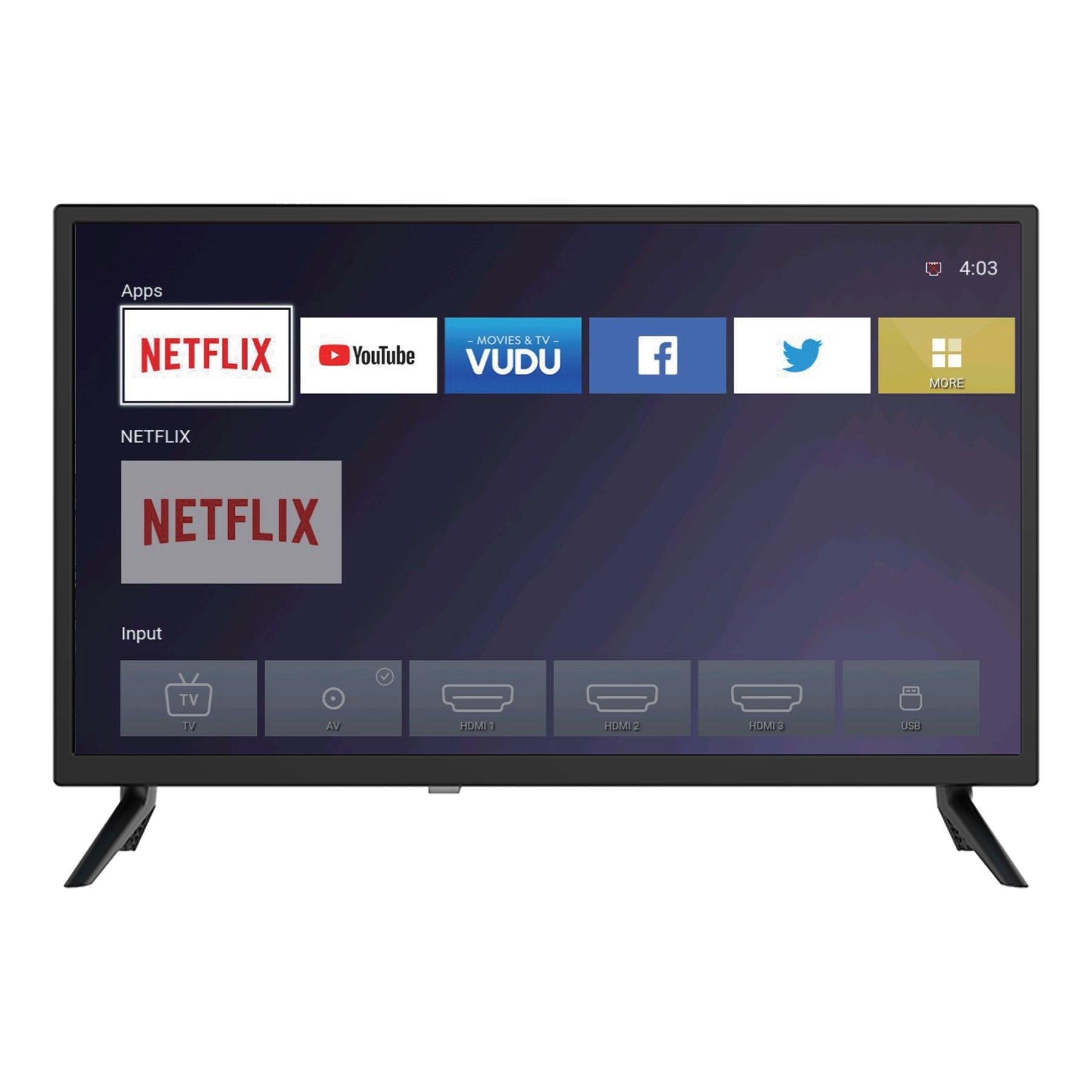 24" Supersonic Smart HDTV DLED HD WiFi with 3 HDMI Inputs and 2 USB Inputs by Jupiter Gear