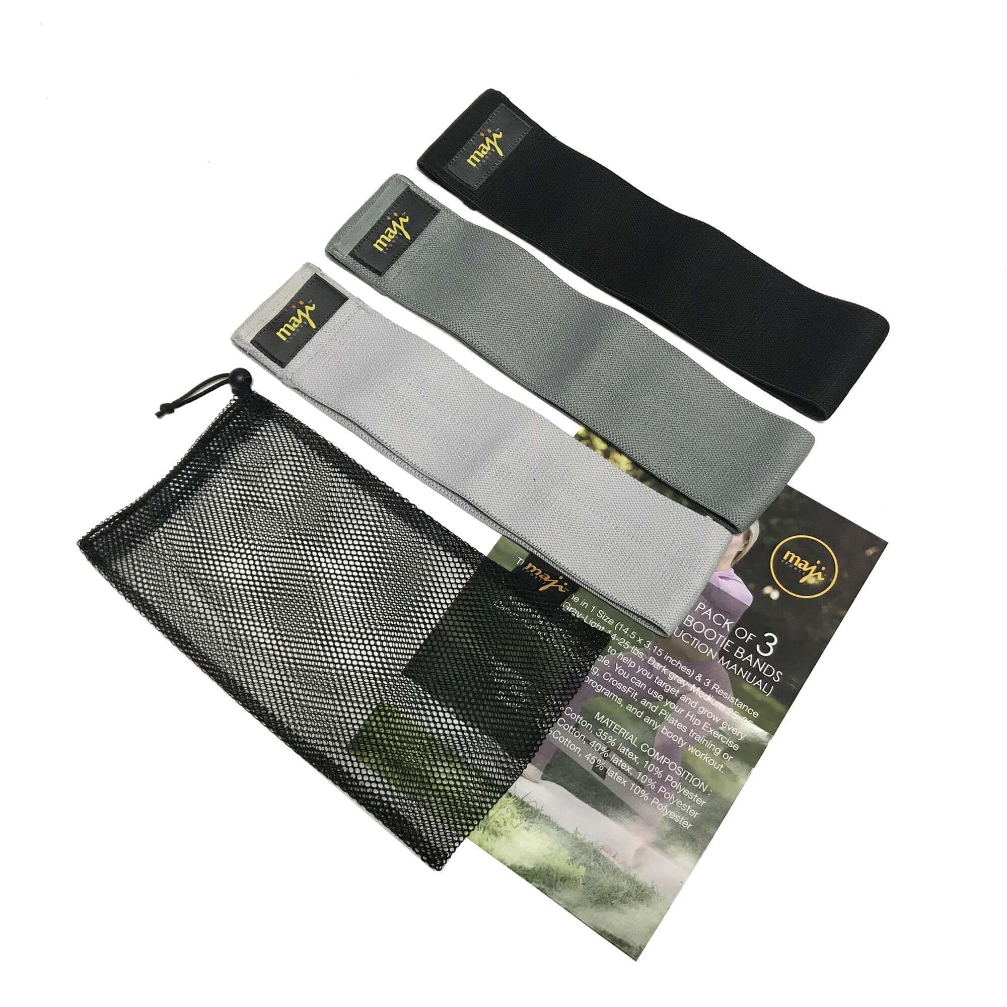 Pack of Three Booty Bands - One Size 3 Weights by Jupiter Gear