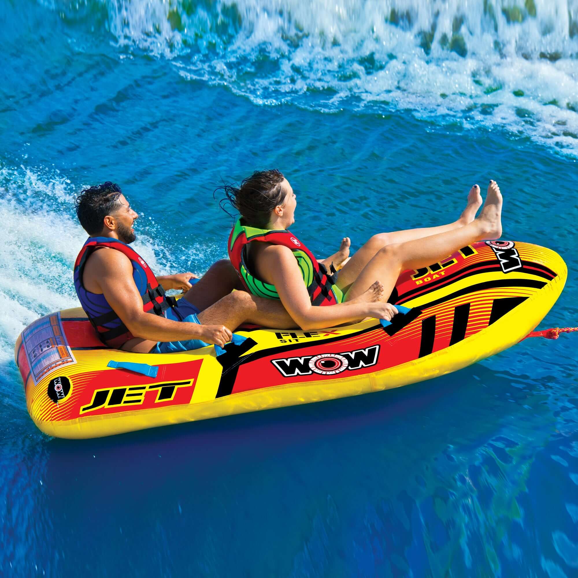 WOW Sports Jet Boat 2 Person Towable Water Tube For Pool and Lake (17-1020) by Jupiter Gear