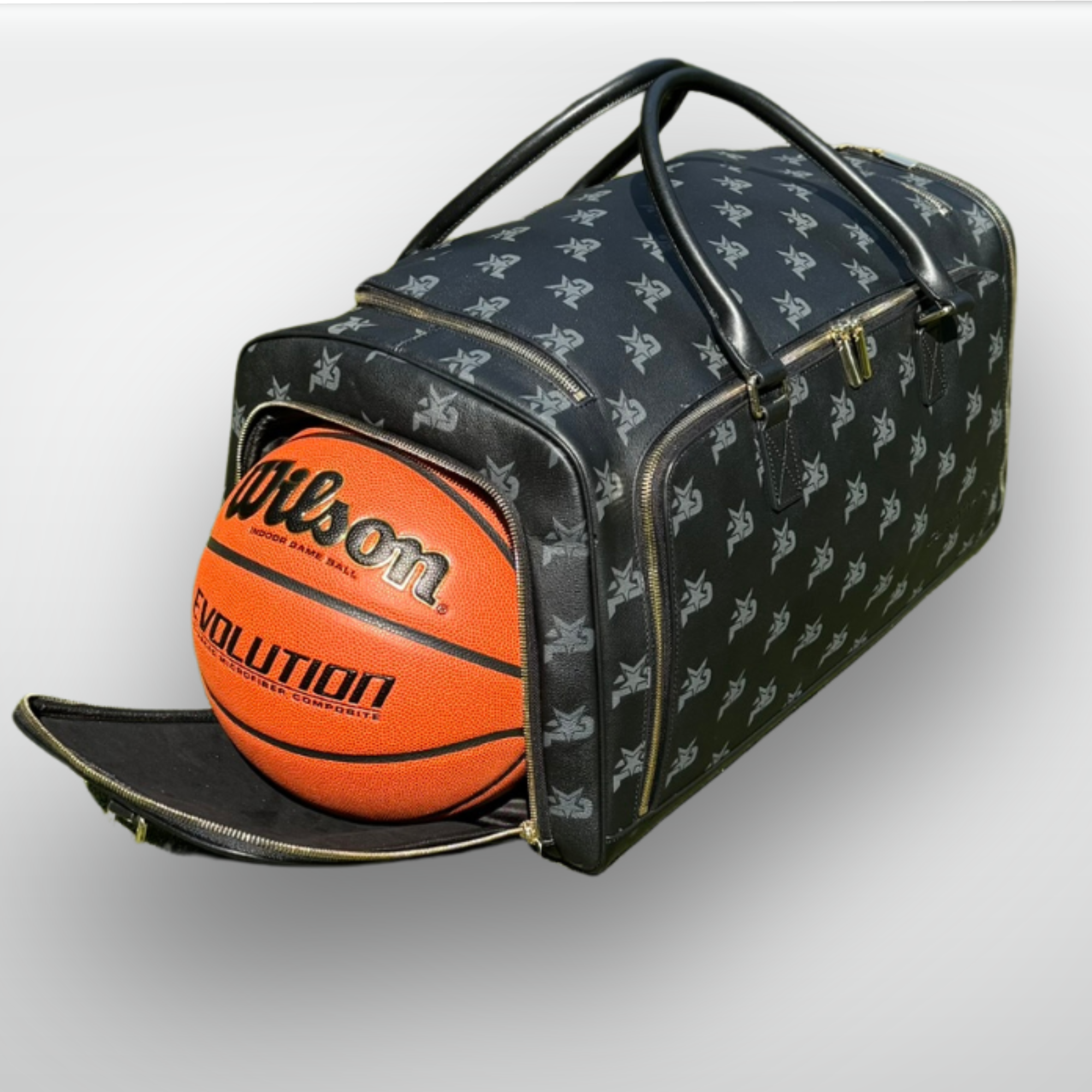 I AM - Leather Monogram Training Duffel Bag, Black by PlayMakar