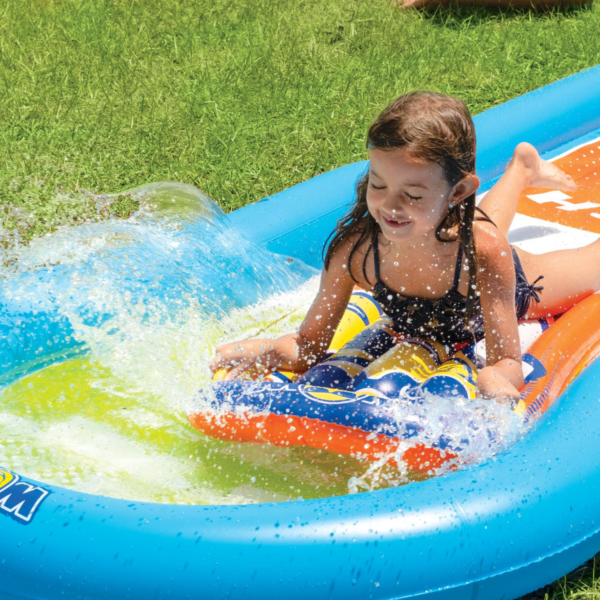 WOW Sports Single Lane Backyard Lawn Slide with Attached Pool by Jupiter Gear