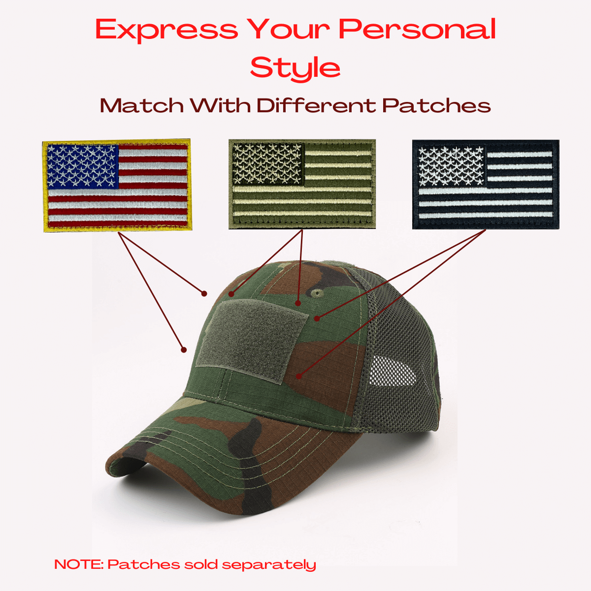 Tactical-Style Patch Hat with Adjustable Strap by Jupiter Gear