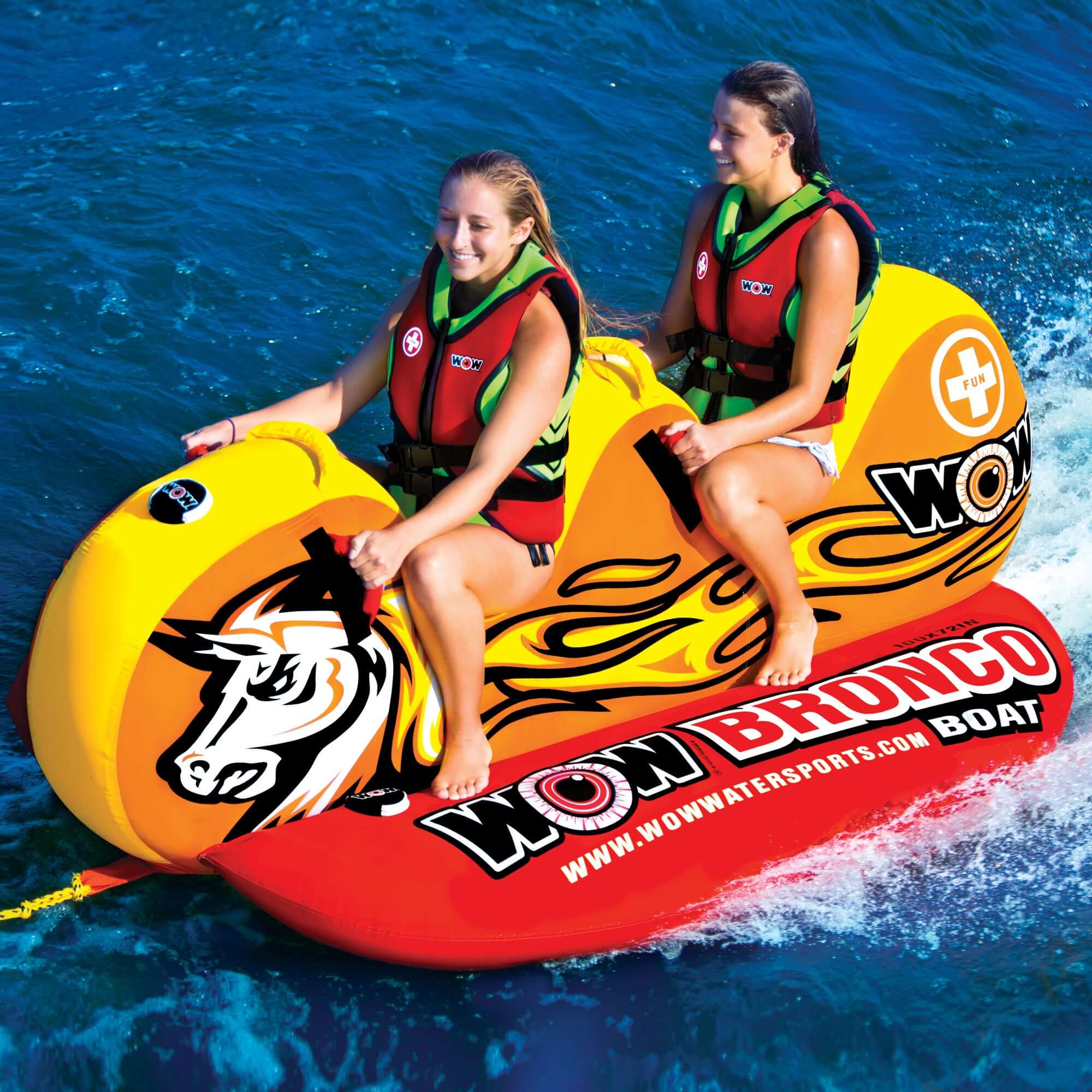 WOW Sports Bronco Boat 2 Person Towable Water Tube For Pool and Lake (14-1050) by Jupiter Gear