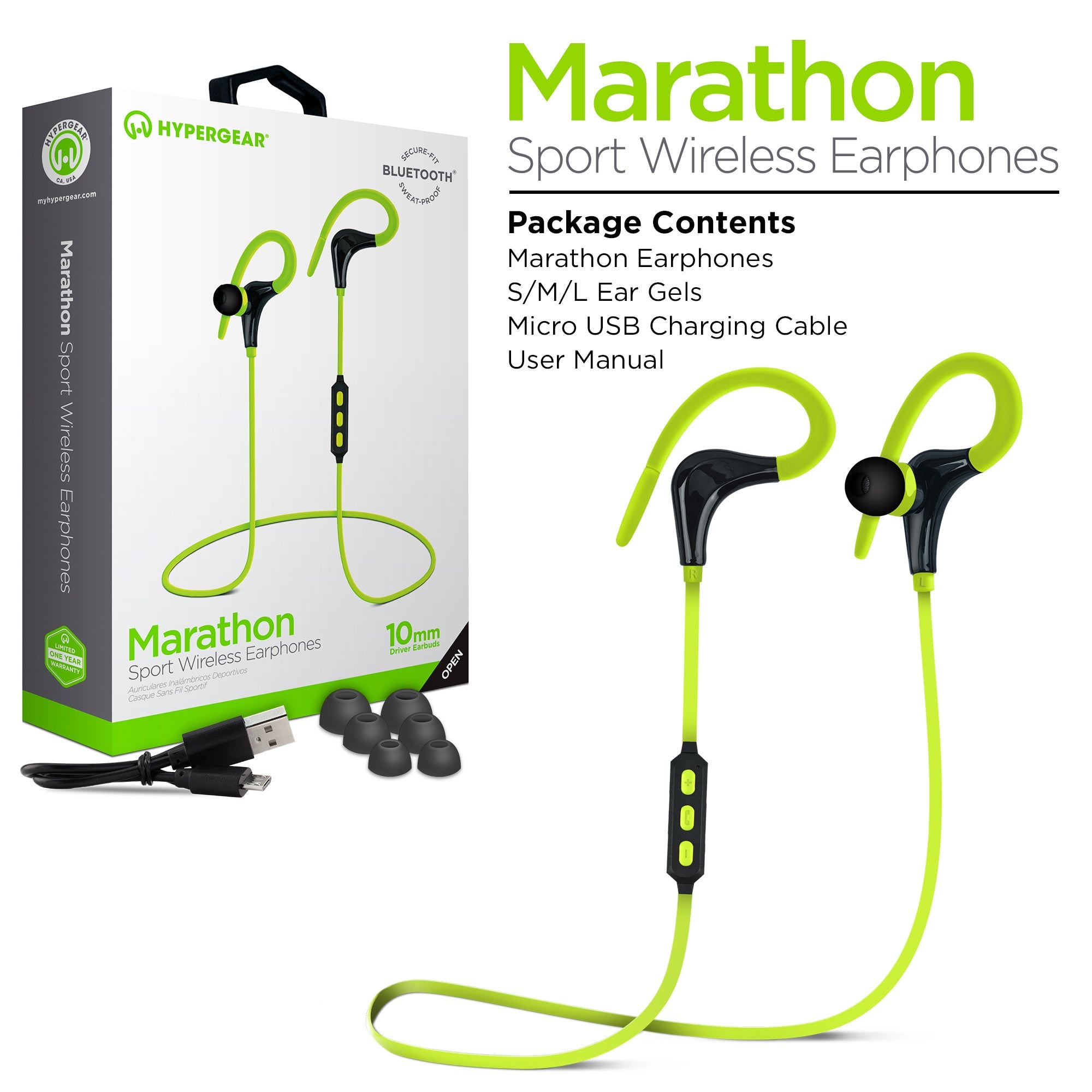 HyperGear Marathon Sport Wireless Bluetooth Earphones by Jupiter Gear