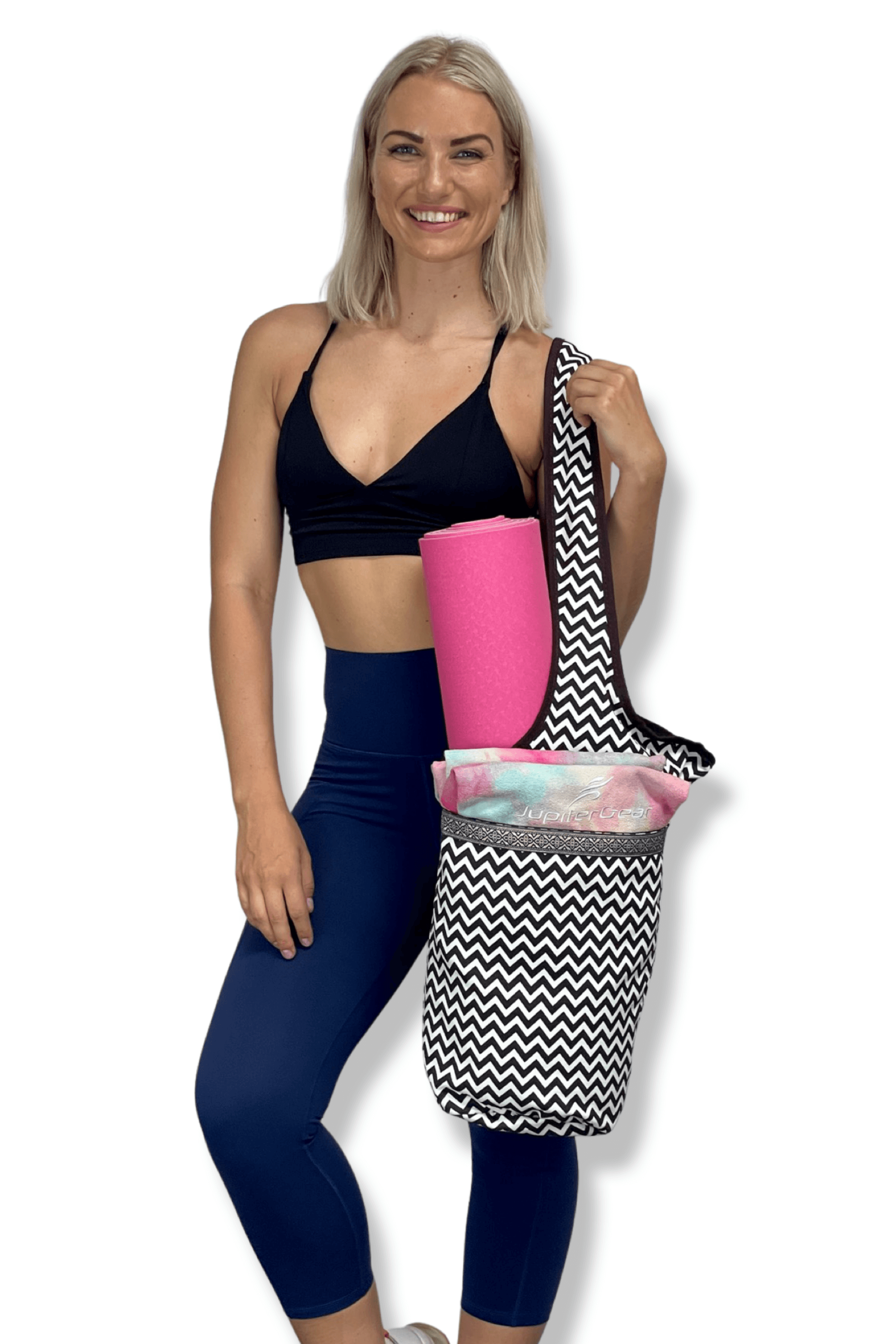 JupiterGear Yoga Mat Carrying Tote Bag with Large Pockets by Jupiter Gear