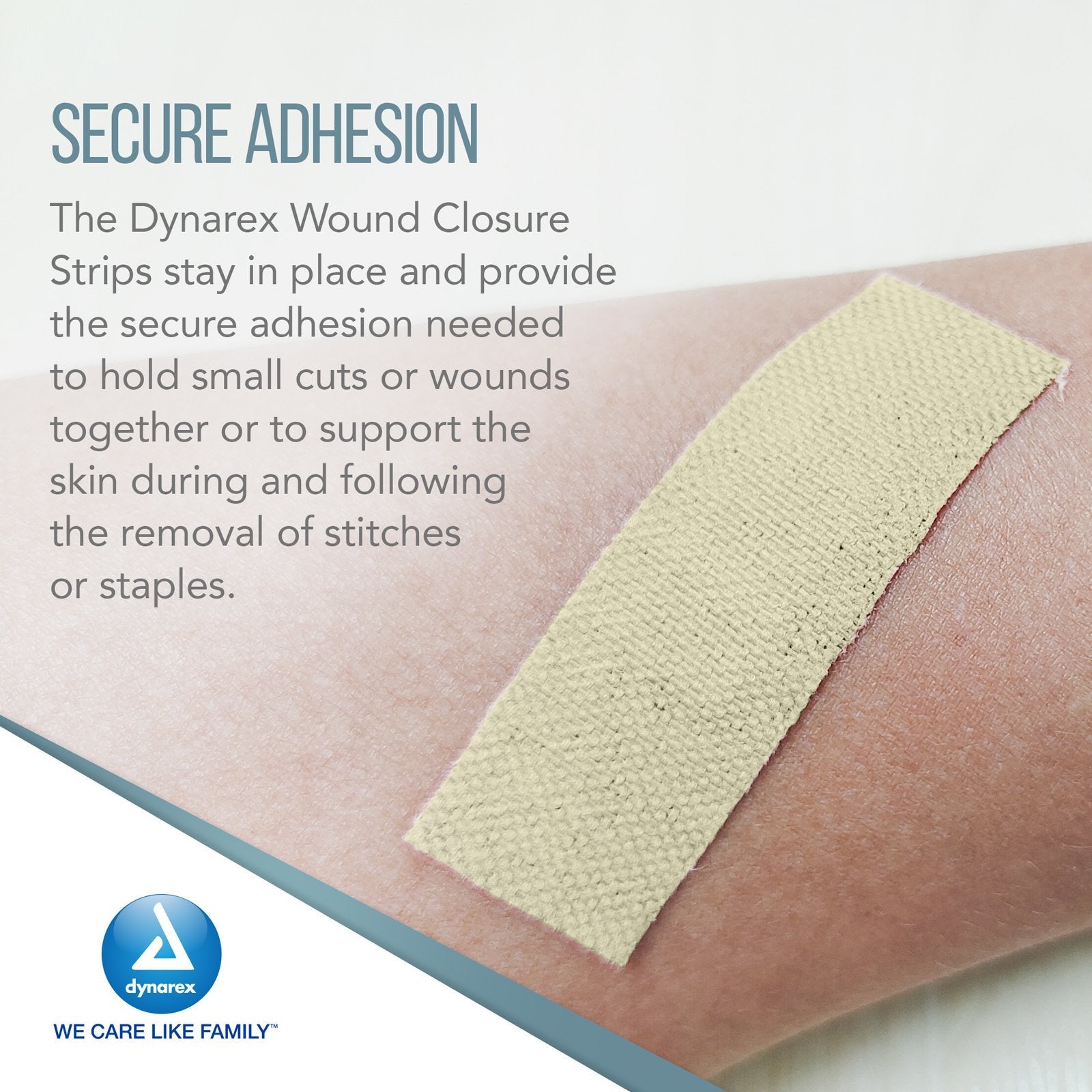Dynarex SecureStrip Adhesive Wound Closures - Sterile, 50ea/bx, 4bxs/cs (200 Count)