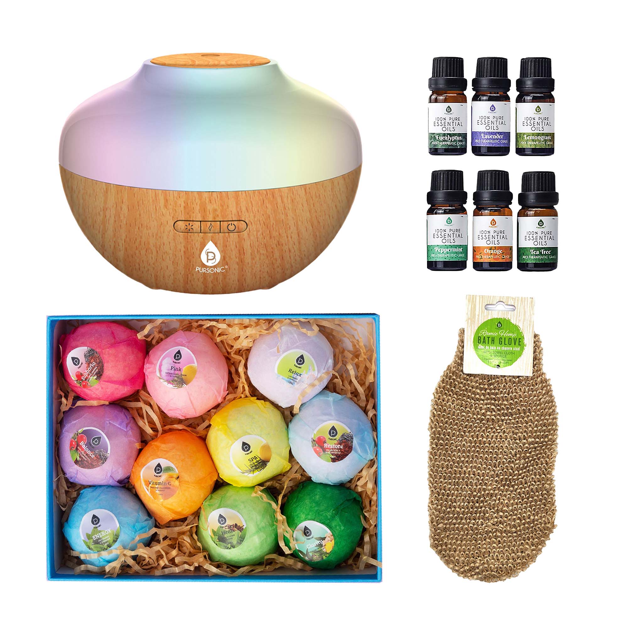 Pursonic Bath & Aromatherapy Bundle – Essential Oils, Bath Bombs & More! by Pursonic