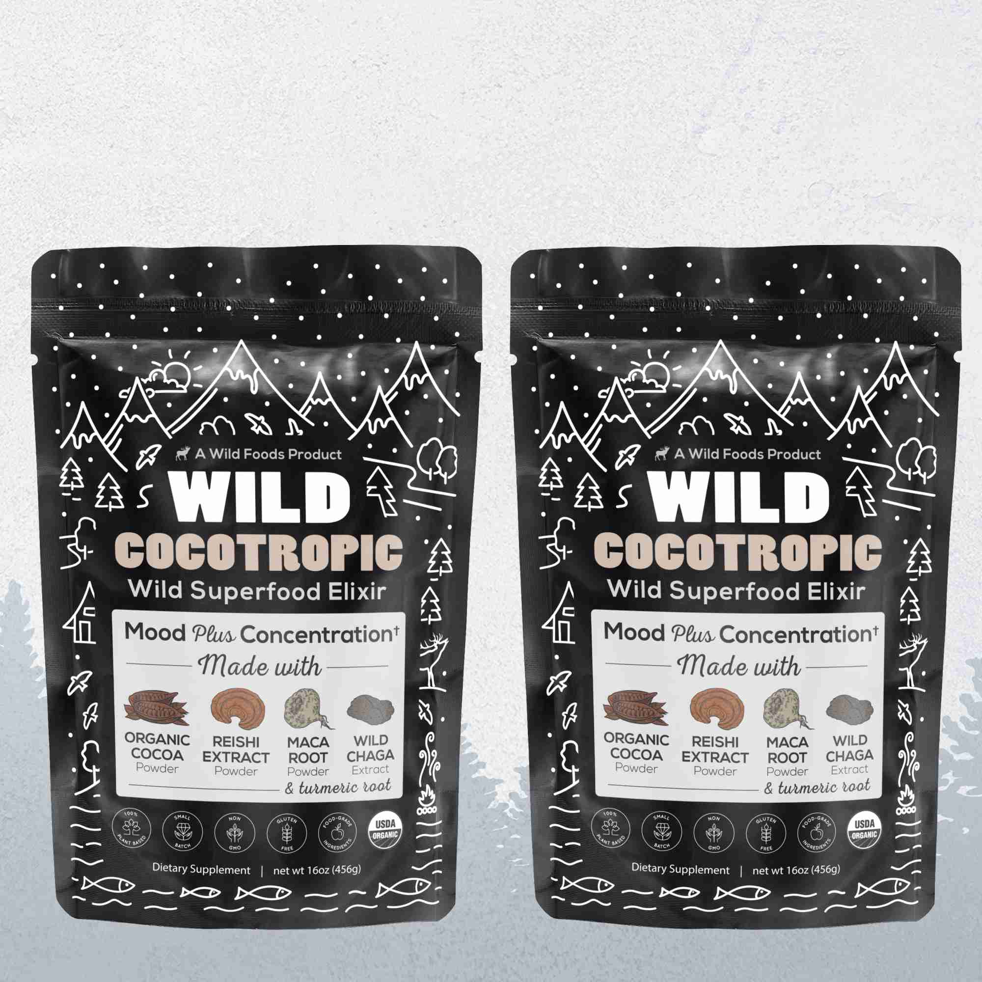 CocoTropic, 32 servings – Organic Mushroom Mix for Energy & Focus by Wild Foods