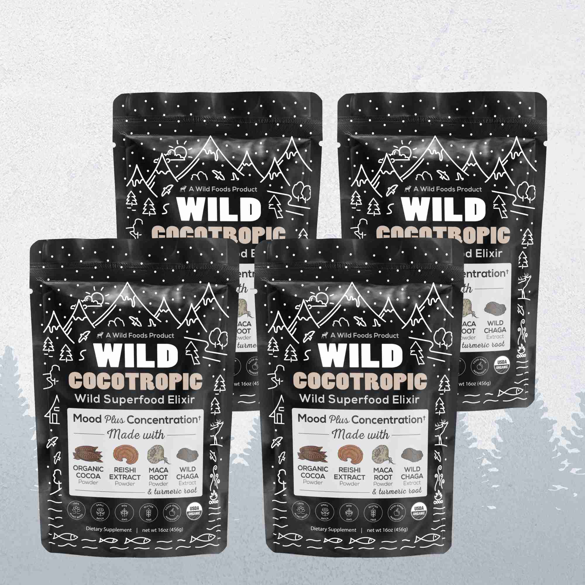 CocoTropic, 32 servings – Organic Mushroom Mix for Energy & Focus by Wild Foods