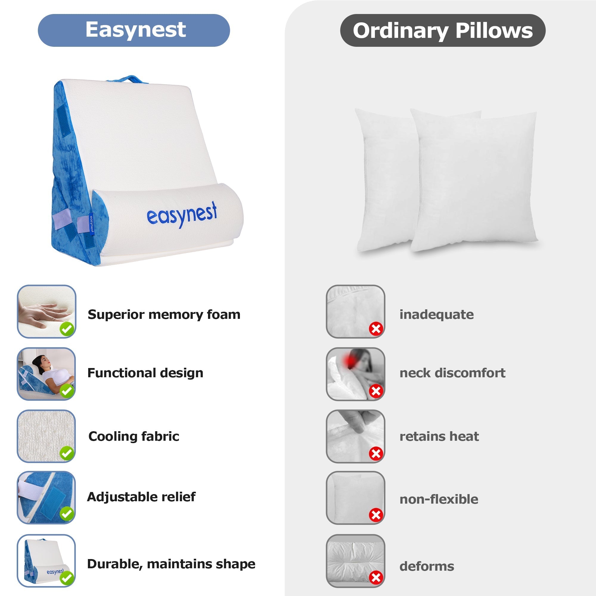 EASYNEST Bed Wedge Pillow Set by PlayMakar