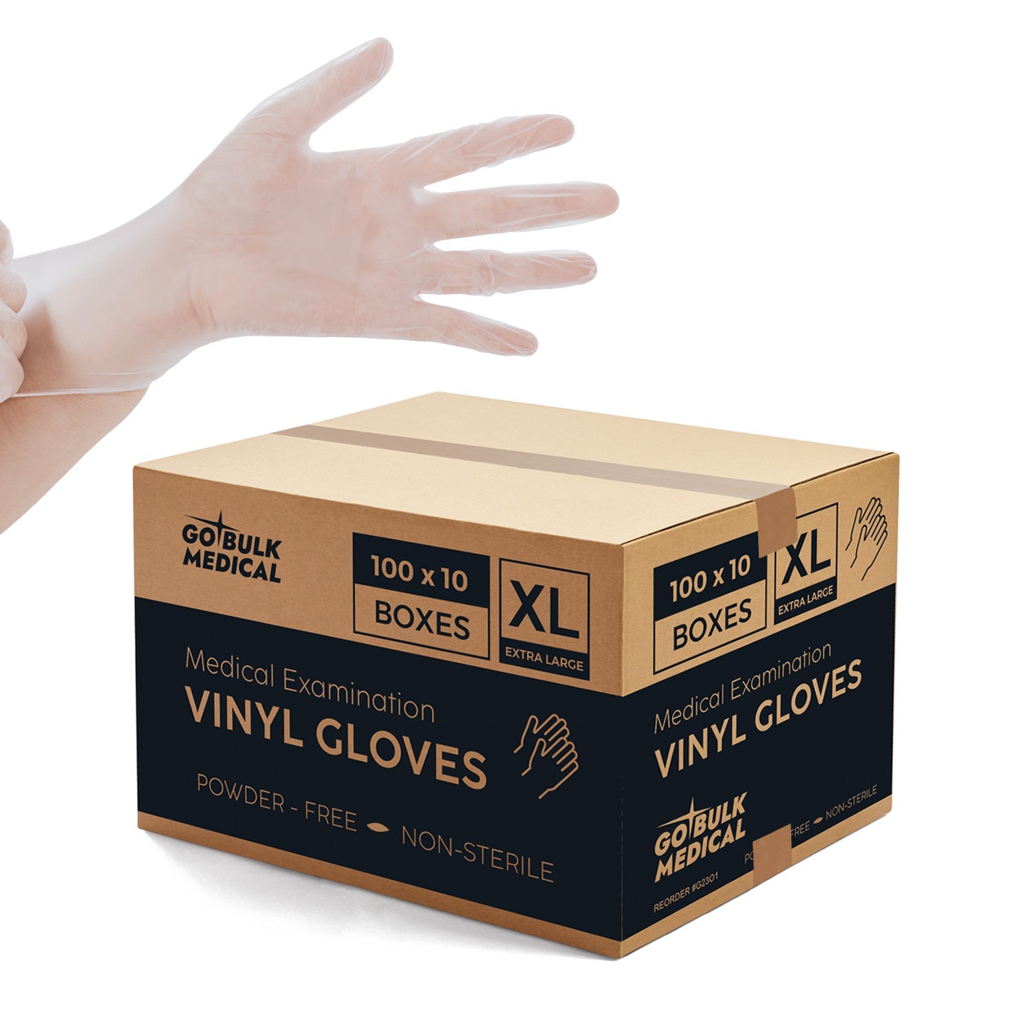 Vinyl Exam Gloves Case of 1000 Powder-Free Disposable Gloves - Clear