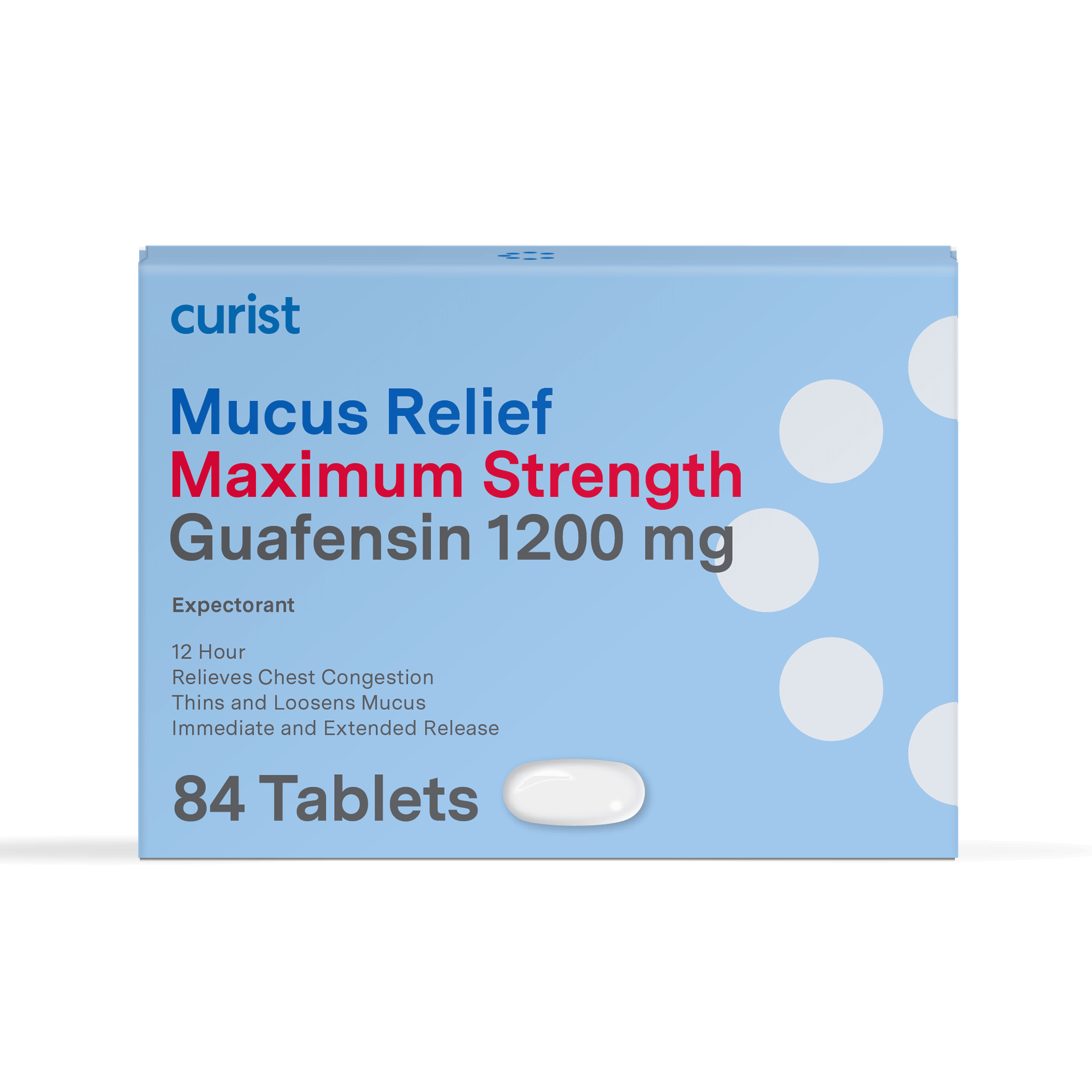 curist guaifenesin 1200 mg 84 ct tablets box image