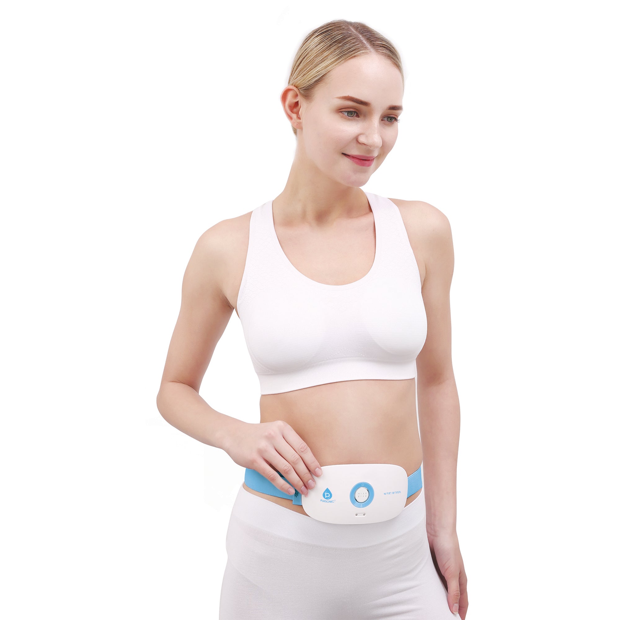 Stomach & Back Massager, 3 Vibration Levels, 3 Heat Settings & USB Rechargeable by Pursonic