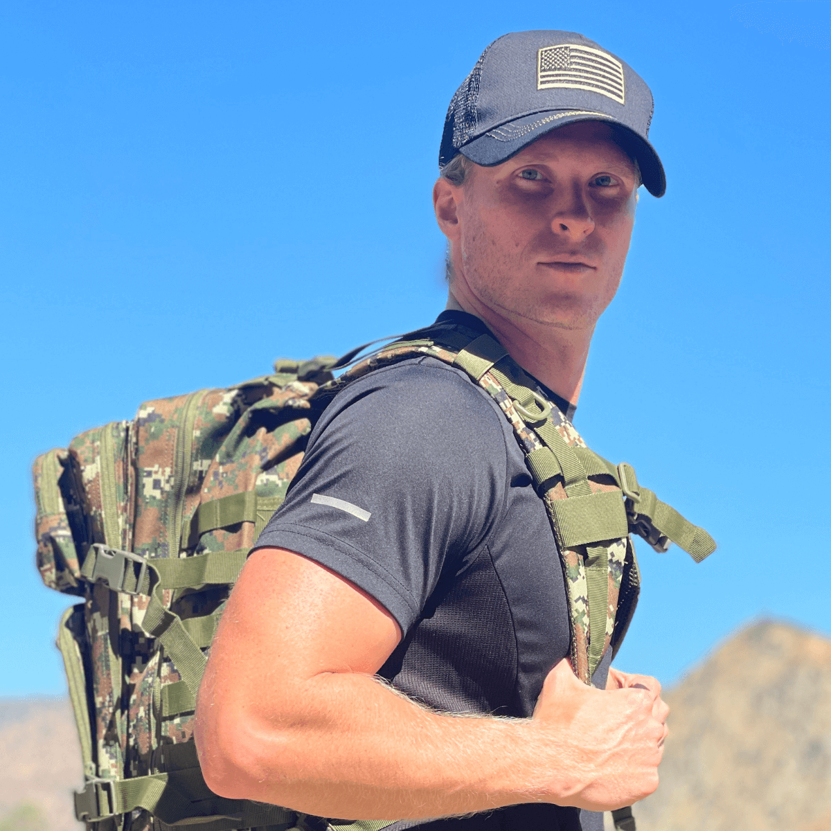 American Flag Trucker Hat with Adjustable Strap by Jupiter Gear