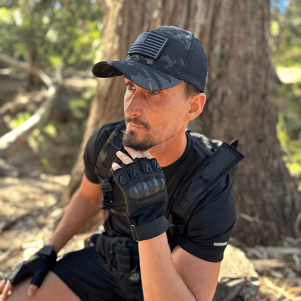 Tactical-Style Patch Hat with Adjustable Strap by Jupiter Gear