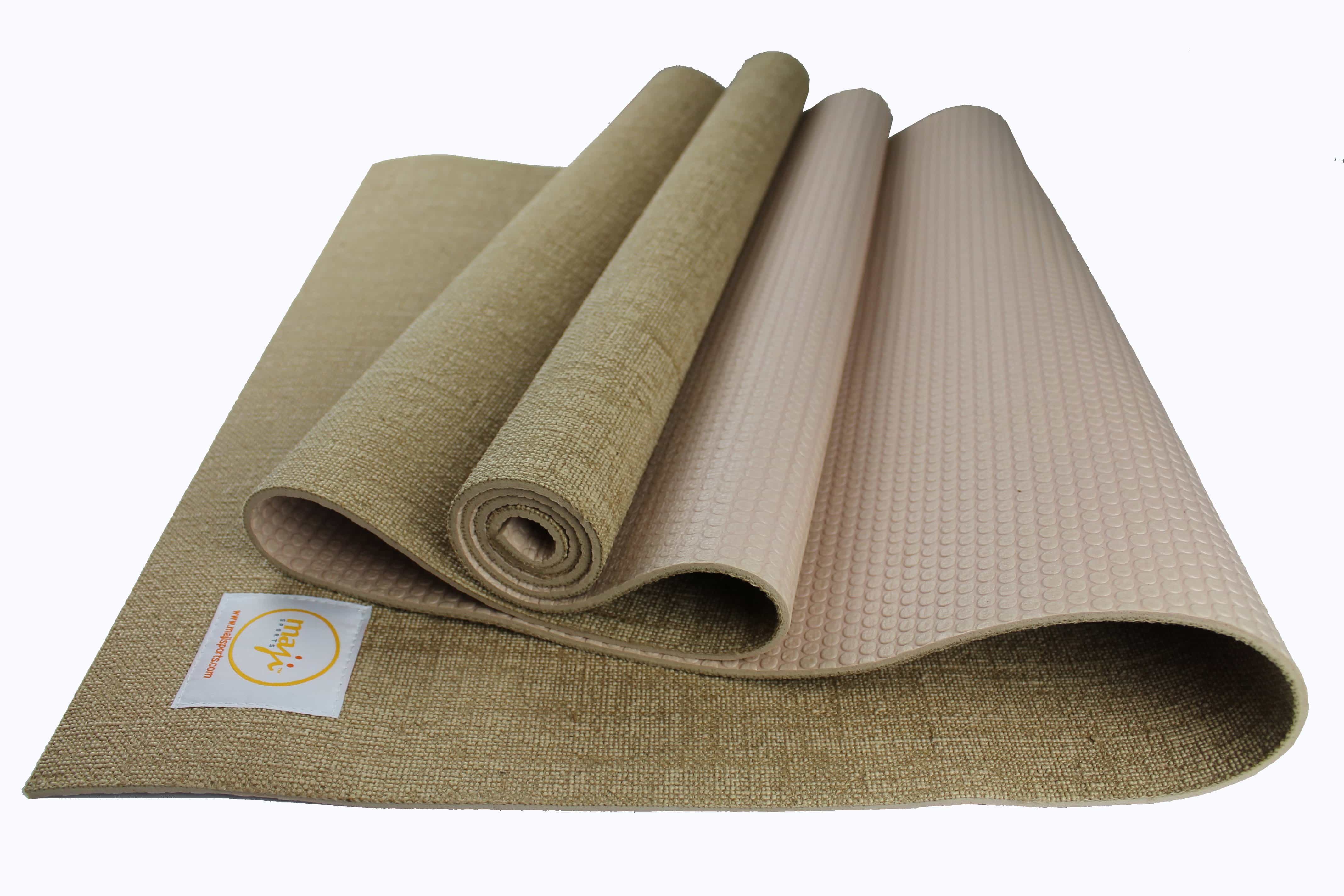 Maji Sports Jute Premium Eco Yoga Mat + Foot Massager (7.5cm x 17.5cm) by Jupiter Gear