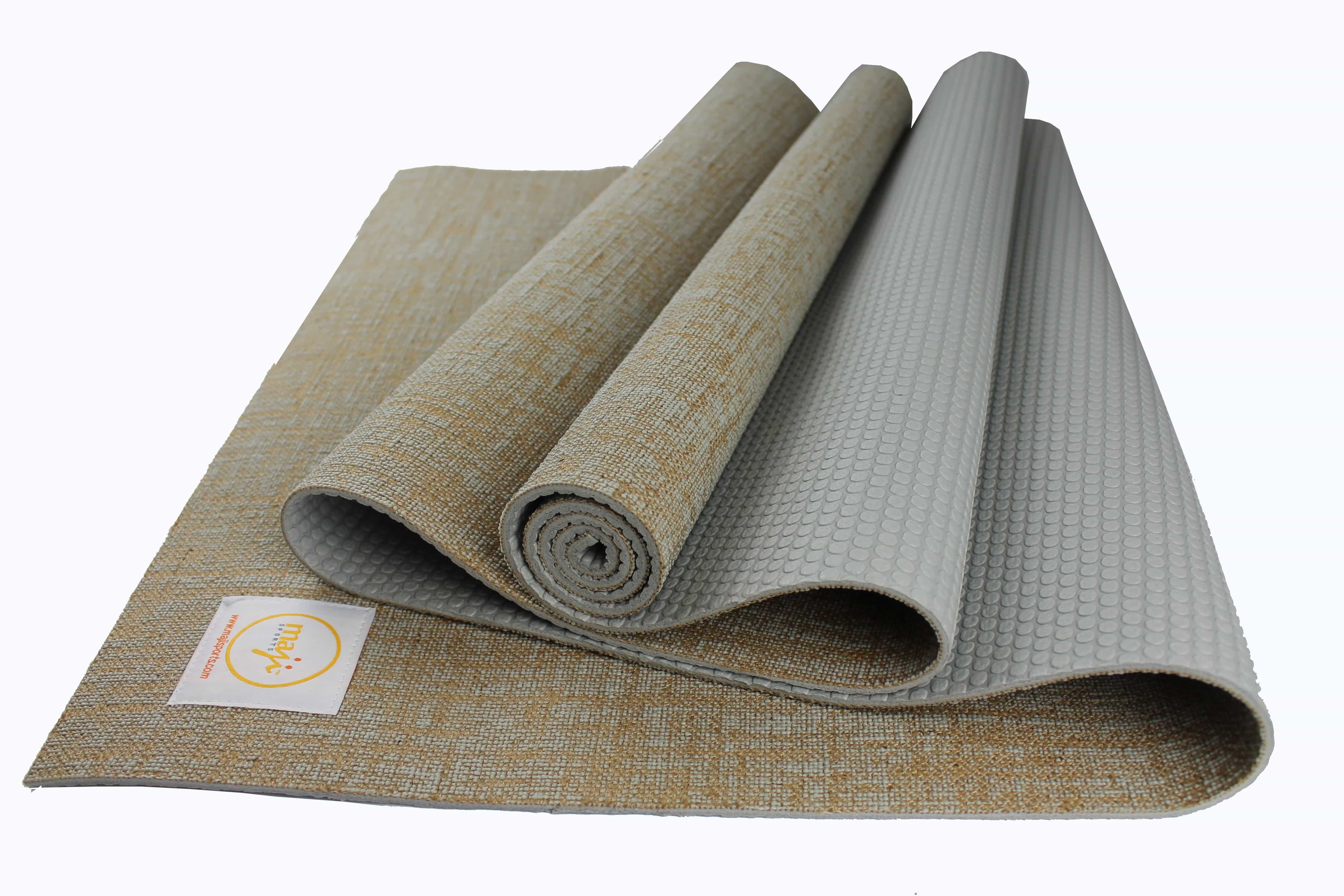 Maji Sports Jute Premium Eco Yoga Mat + Foot Massager (7.5cm x 17.5cm) by Jupiter Gear