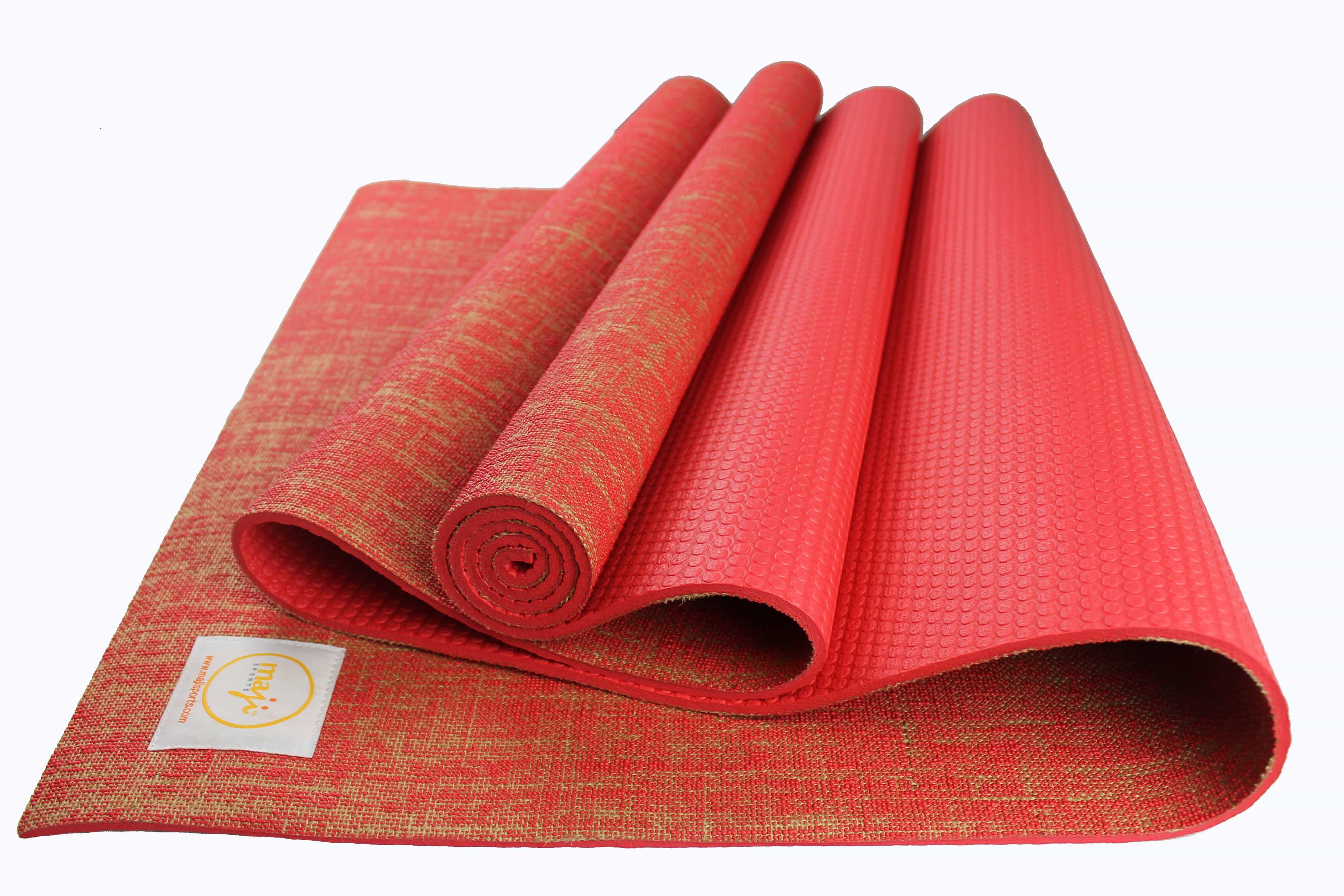 Maji Sports Jute Premium Eco Yoga Mat + Foot Massager (7.5cm x 17.5cm) by Jupiter Gear