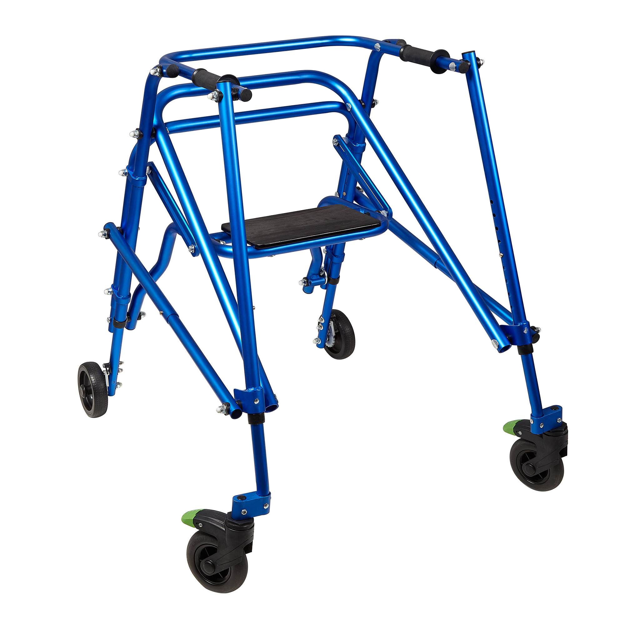 Klip 4W Walker W.Seat,  8" Wheels, Lg, Blue