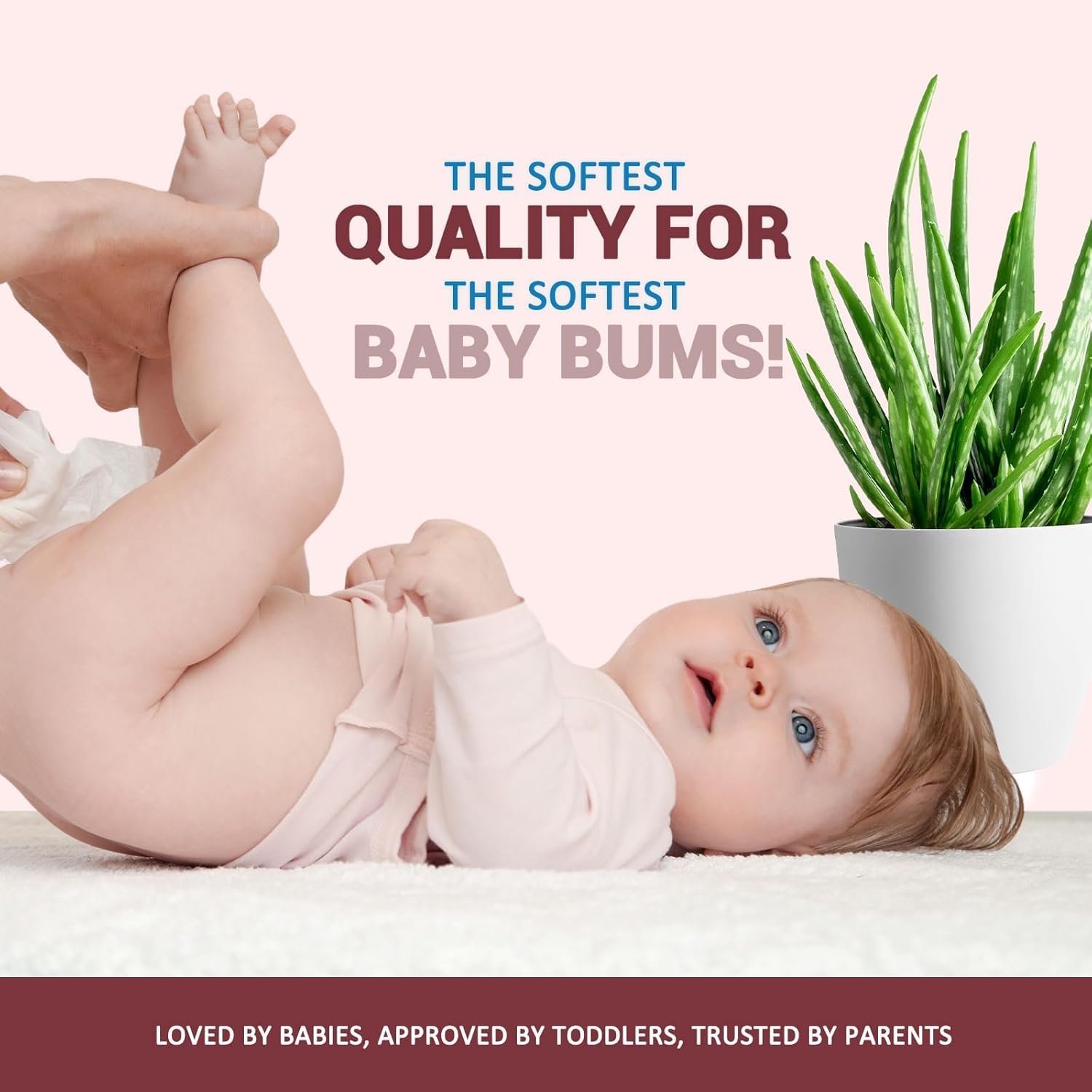 MedPride Baby Wipes, Unscented with Aloe Vera and Vitamin E, Pink 6" x 7.5", 80/Pack, Case of 24 (1920 count)