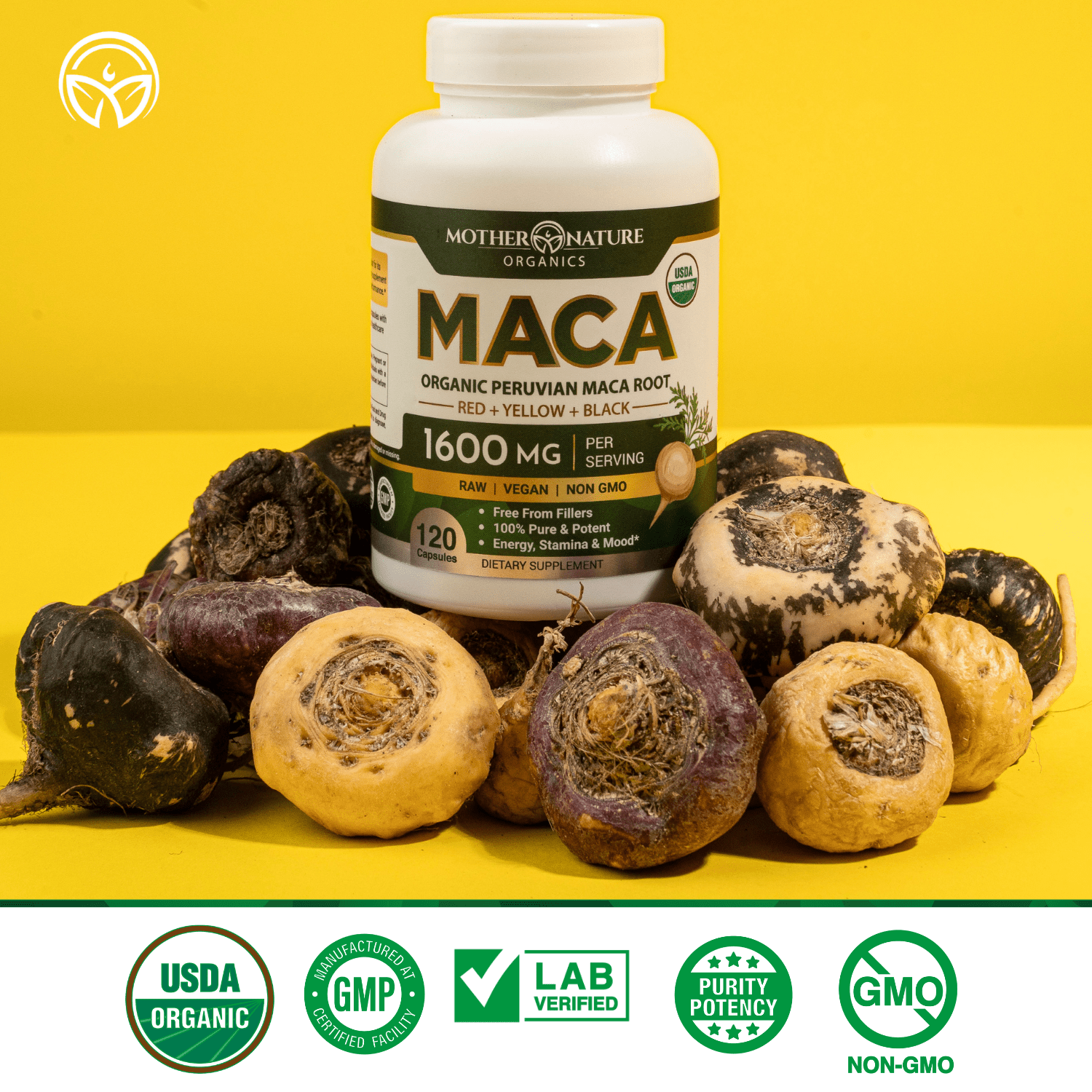 USDA Organic Maca Root Capsules by Mother Nature Organics