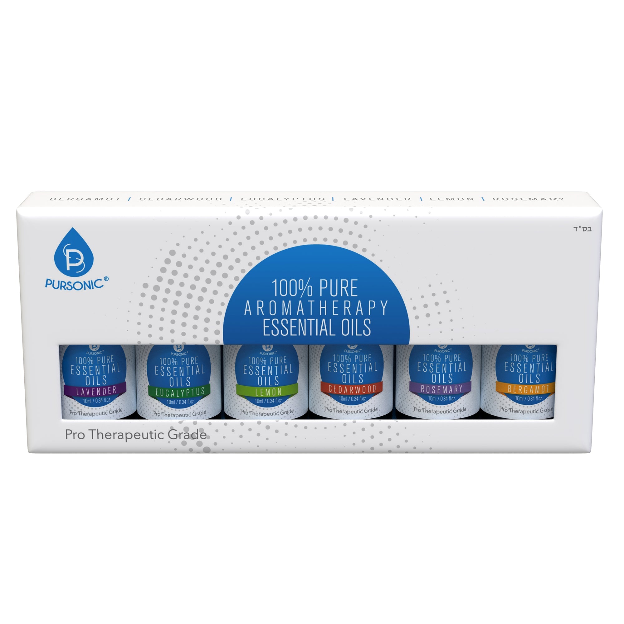 6 Pack of 100% Pure Essential Aromatherapy Oils by Pursonic