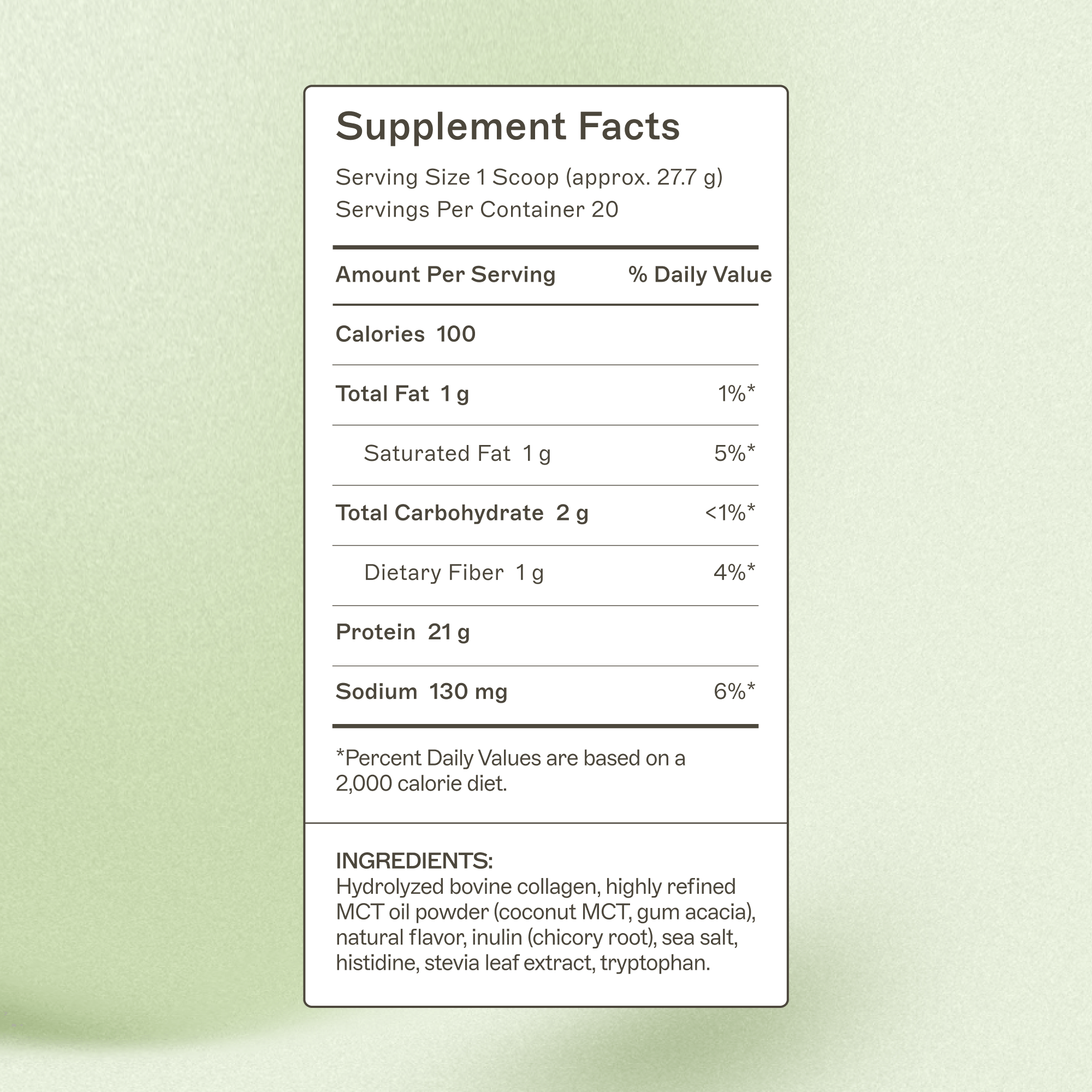 Paleo Protein Salted Caramel Supplement Facts Panel