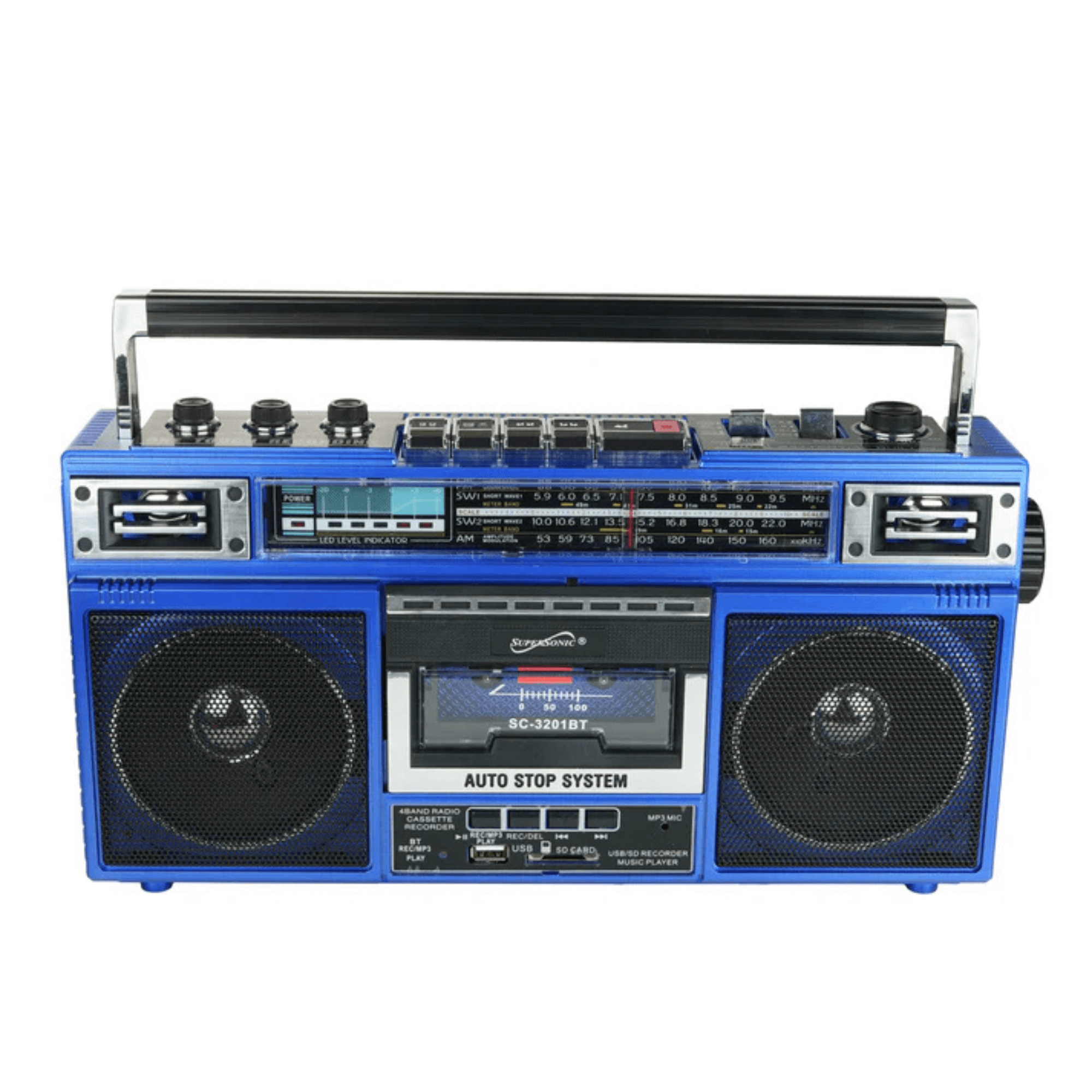 Supersonic 4 Band Bluetooth Radio & Cassette Player + Cassette To Mp3 Converter by Jupiter Gear