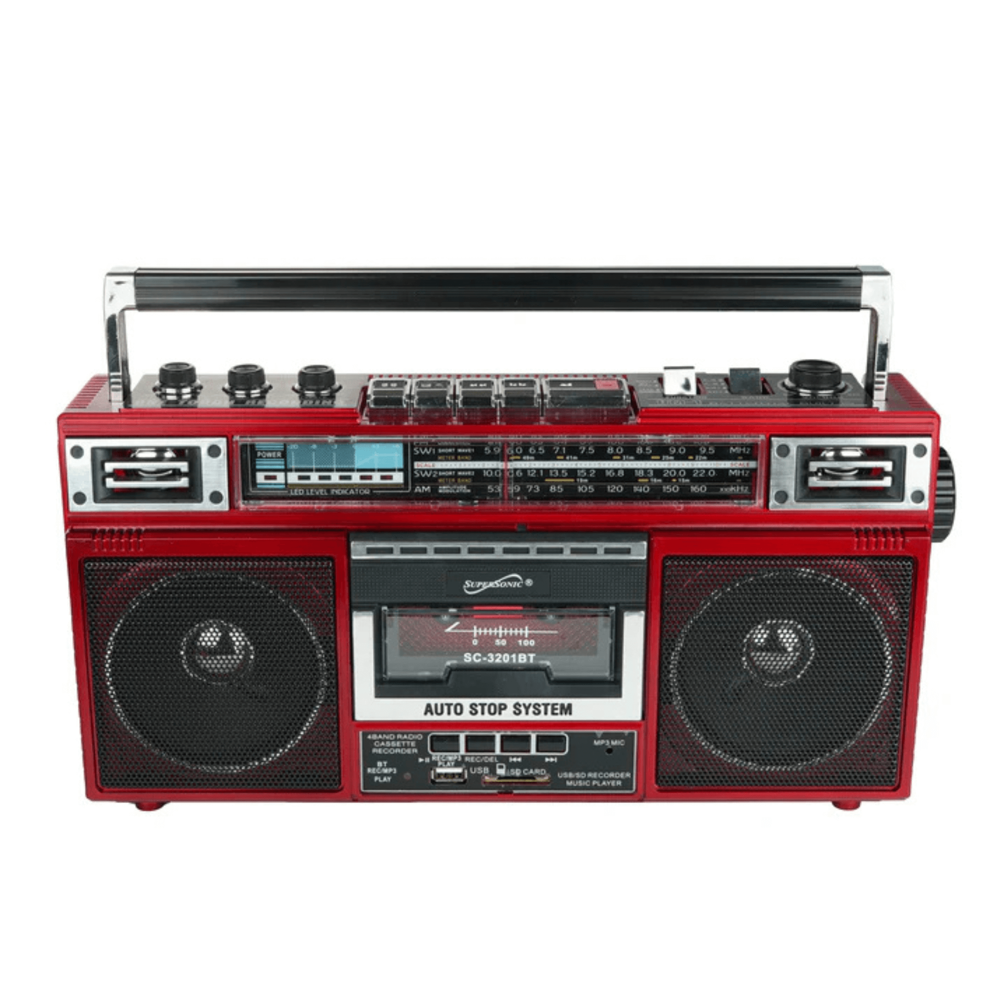 Supersonic 4 Band Bluetooth Radio & Cassette Player + Cassette To Mp3 Converter by Jupiter Gear