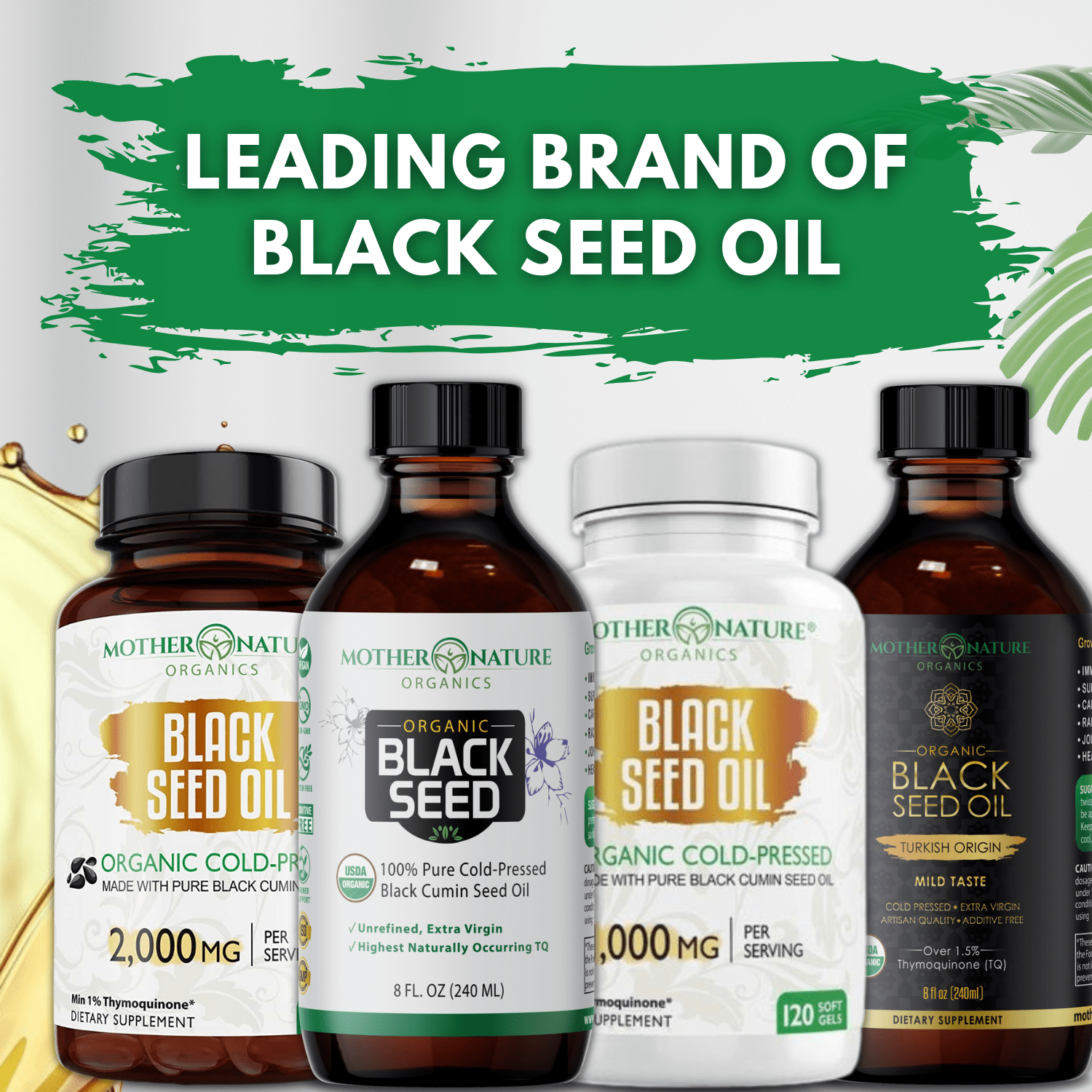 Black Seed Oil Capsules 2,000mg (Softgel) by Mother Nature Organics