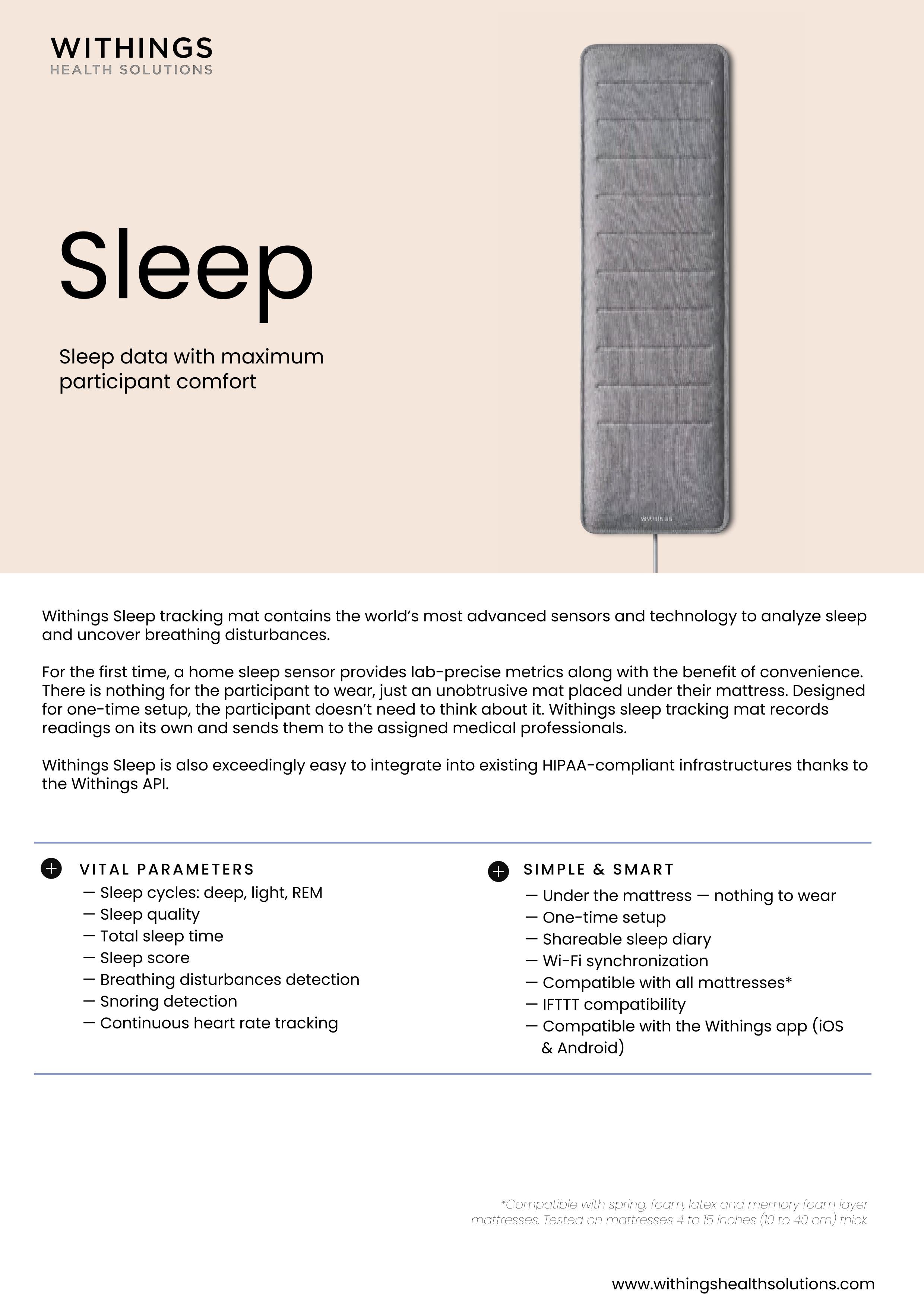 Withings Sleep Tracking Mat