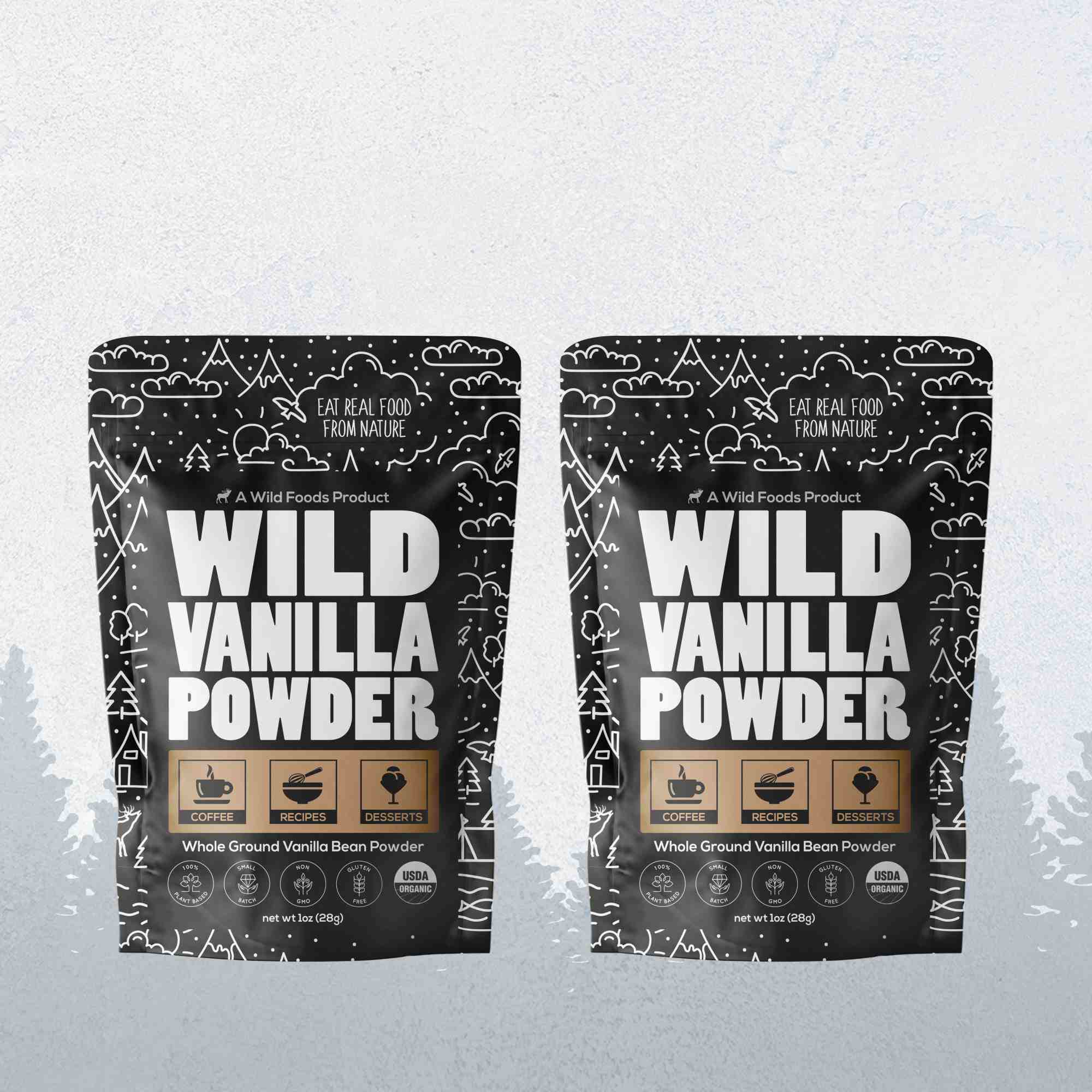 Vanilla Powder, 28 servings - Organic Ground Whole Vanilla Beans by Wild Foods