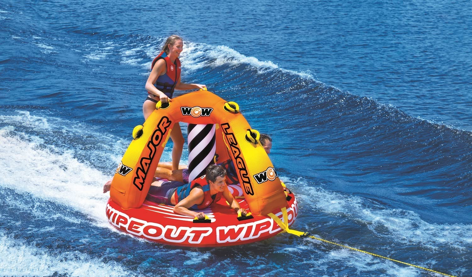 WOW Sports Wipeout 3 Person 3P Standing Towable (22-WTO-3965) by Jupiter Gear