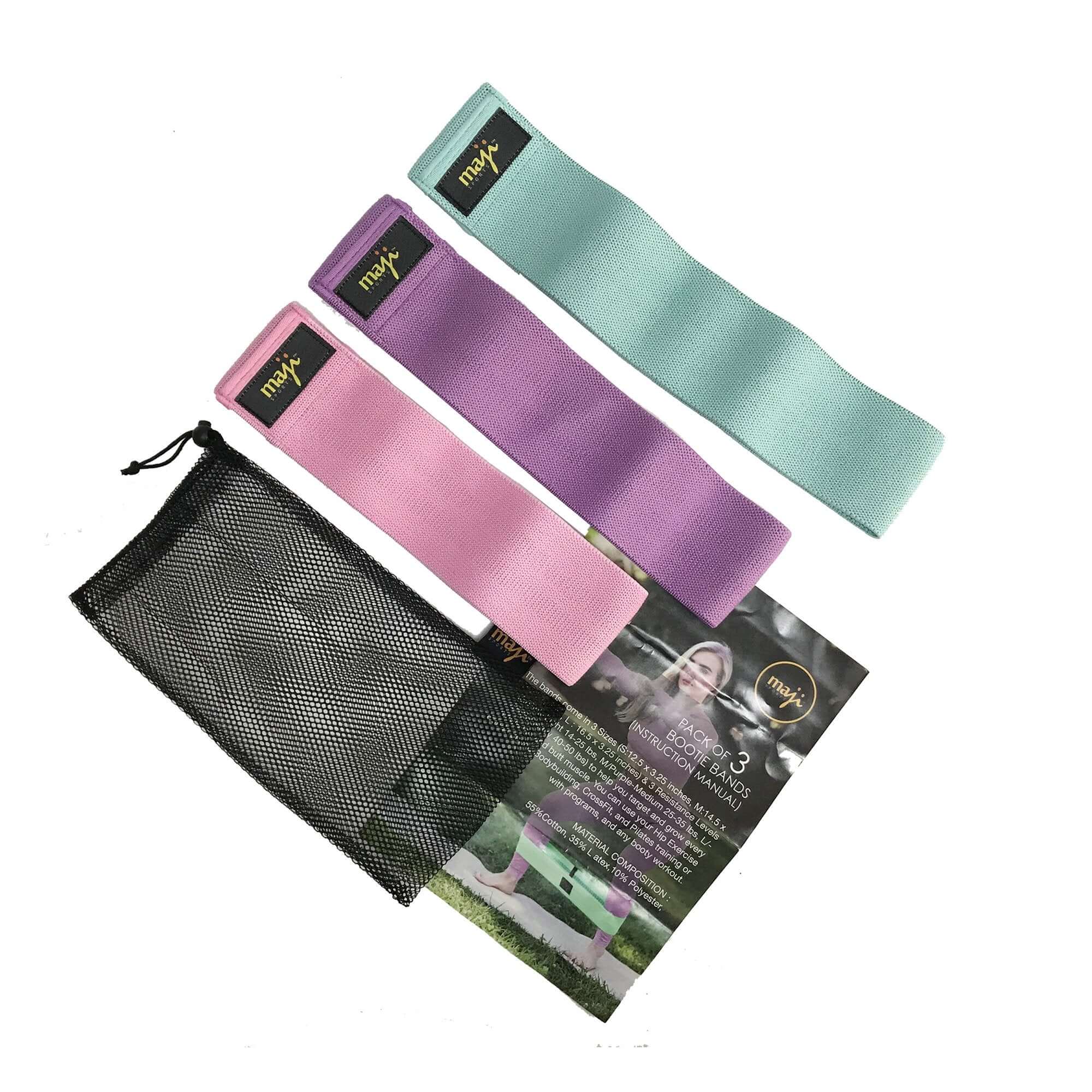 Pack of Three Booty Bands - 3 Sizes 3 Weights by Jupiter Gear