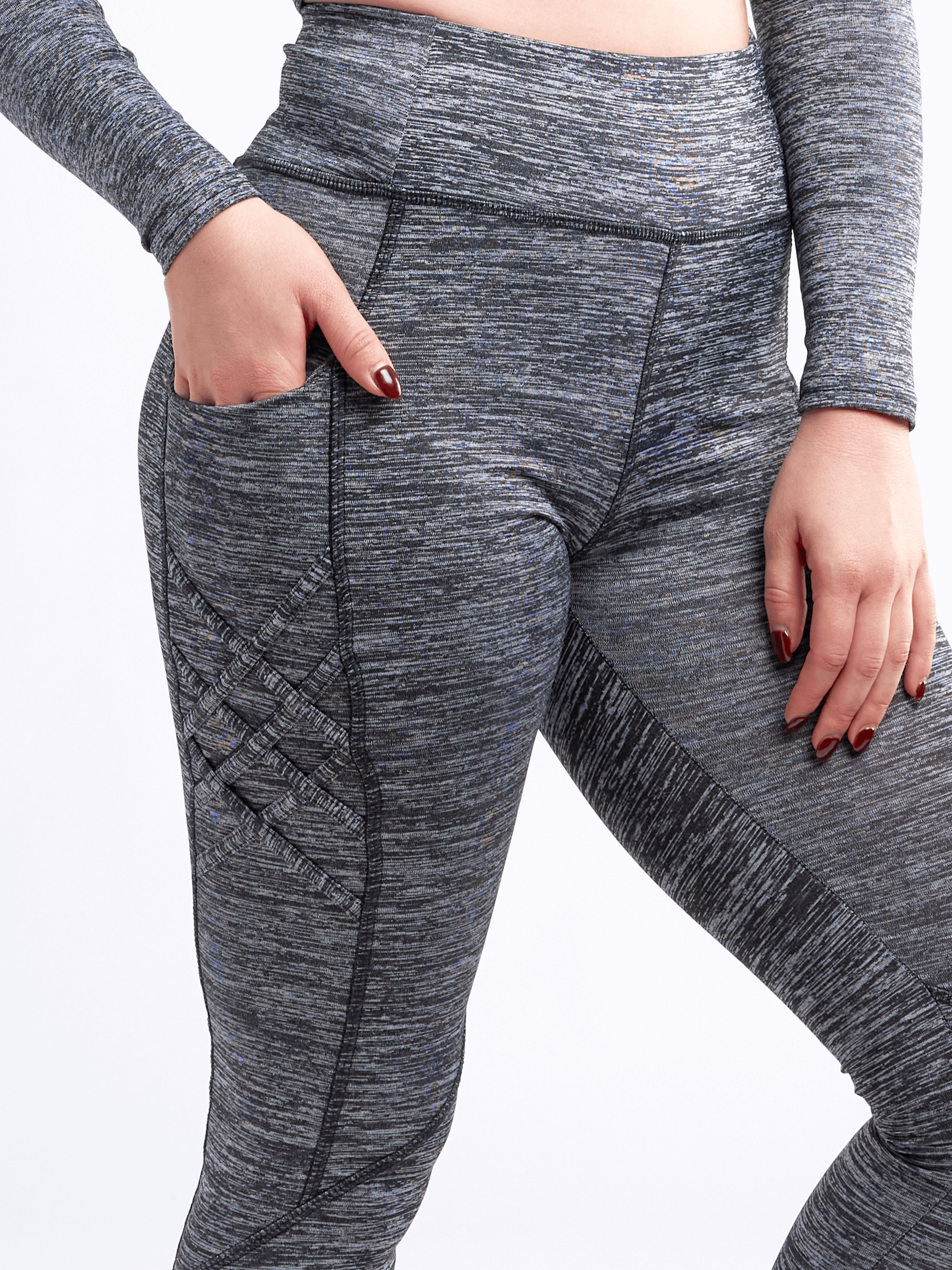 JupiterGear High-Waisted Criss-Cross Training Leggings with Hip Pockets by Jupiter Gear