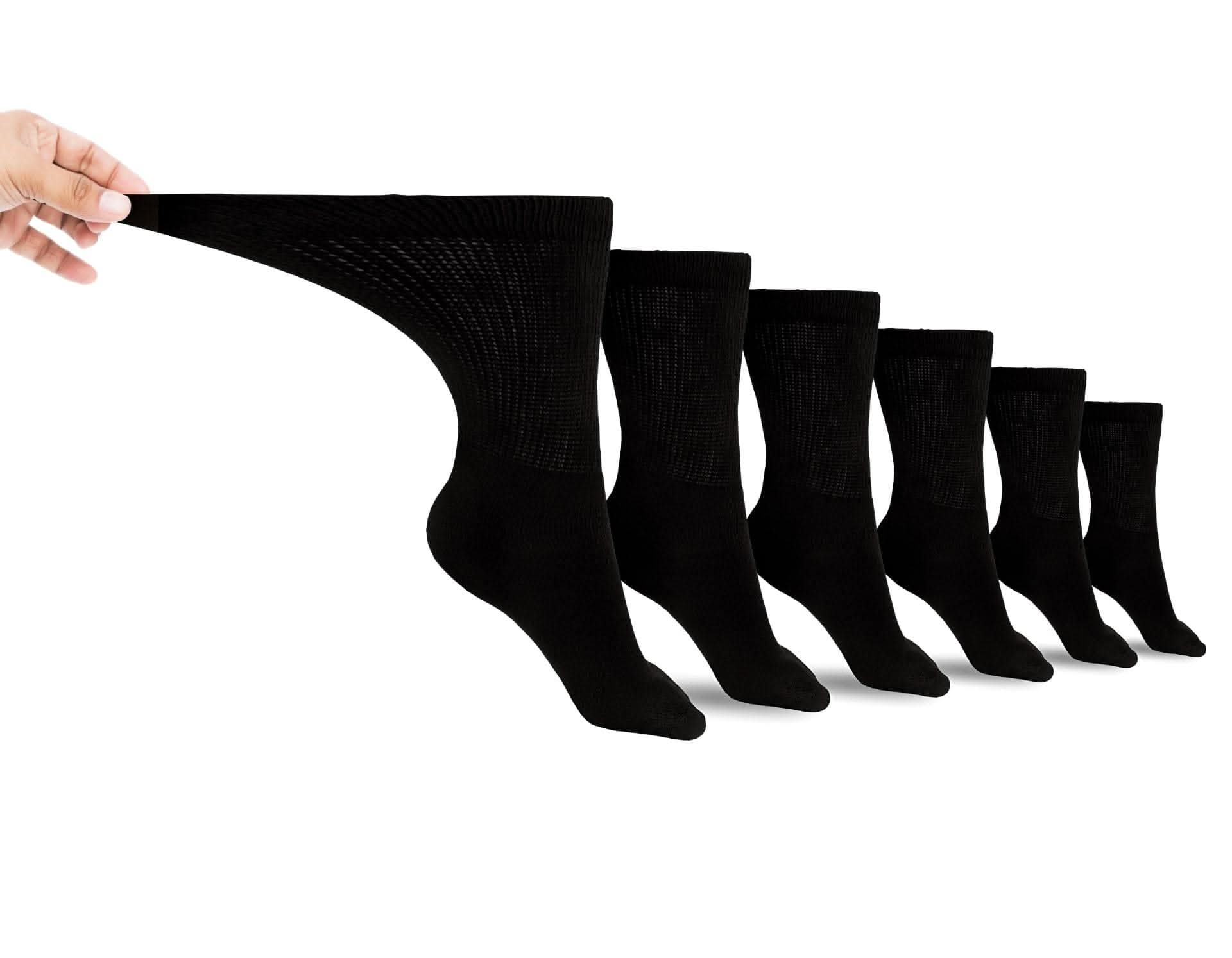 Men's Cotton Diabetic Crew Socks (6 Pair) by DIABETIC SOCK CLUB
