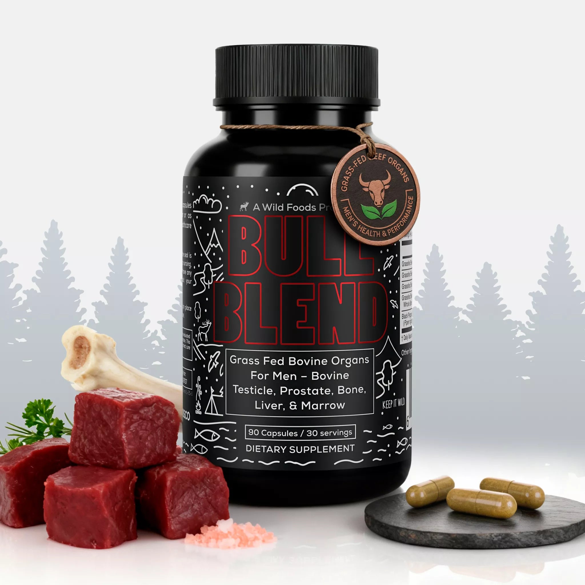 Bull Blend, 30 servings – Natural Male Hormone & Energy Support by Wild Foods