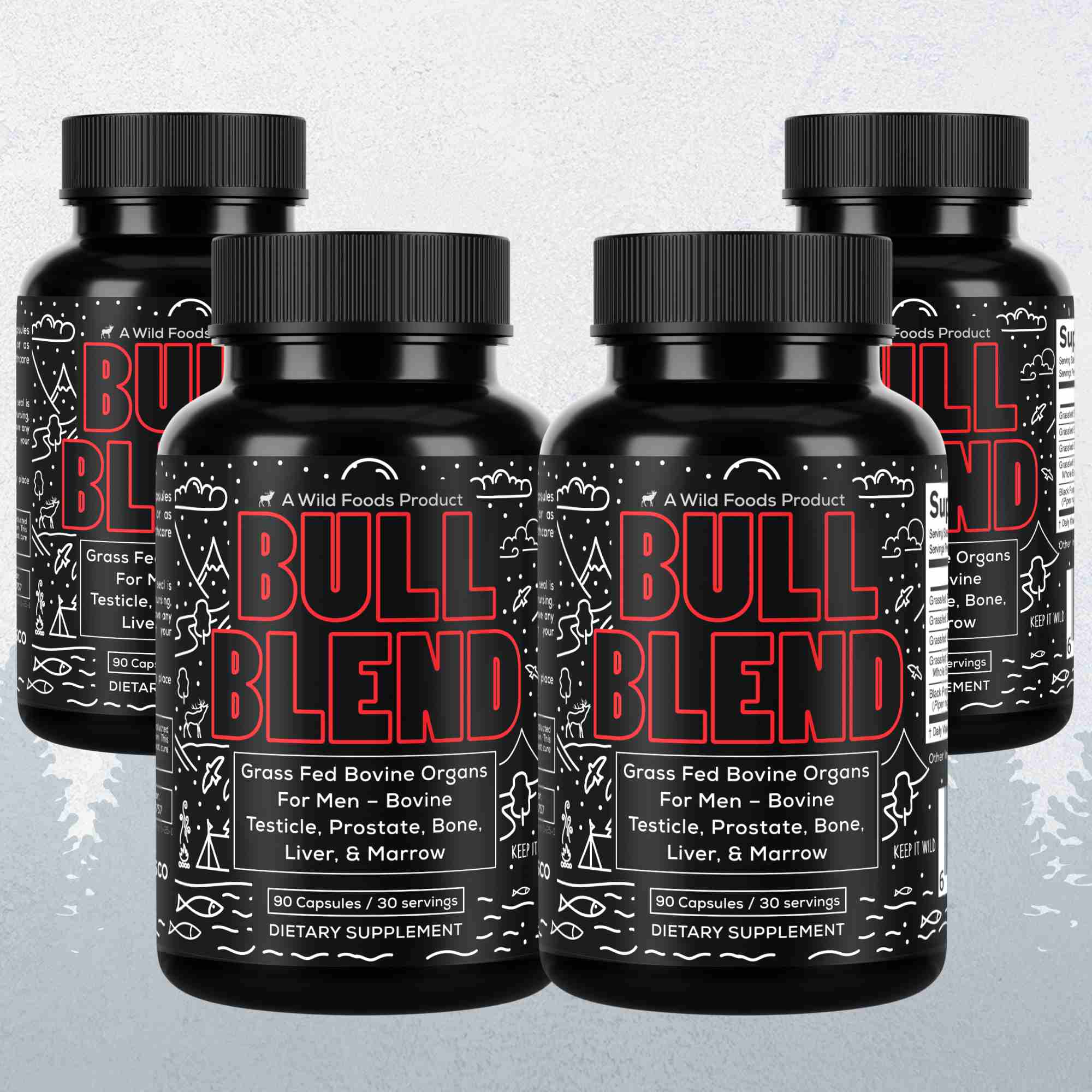 Bull Blend, 30 servings – Natural Male Hormone & Energy Support by Wild Foods