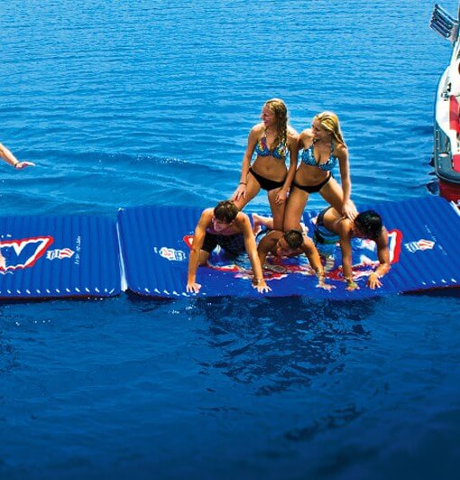 WOW Sports Floating Pool and Lake Water Walkway and Lounge - Yellow (12-2050) by Jupiter Gear