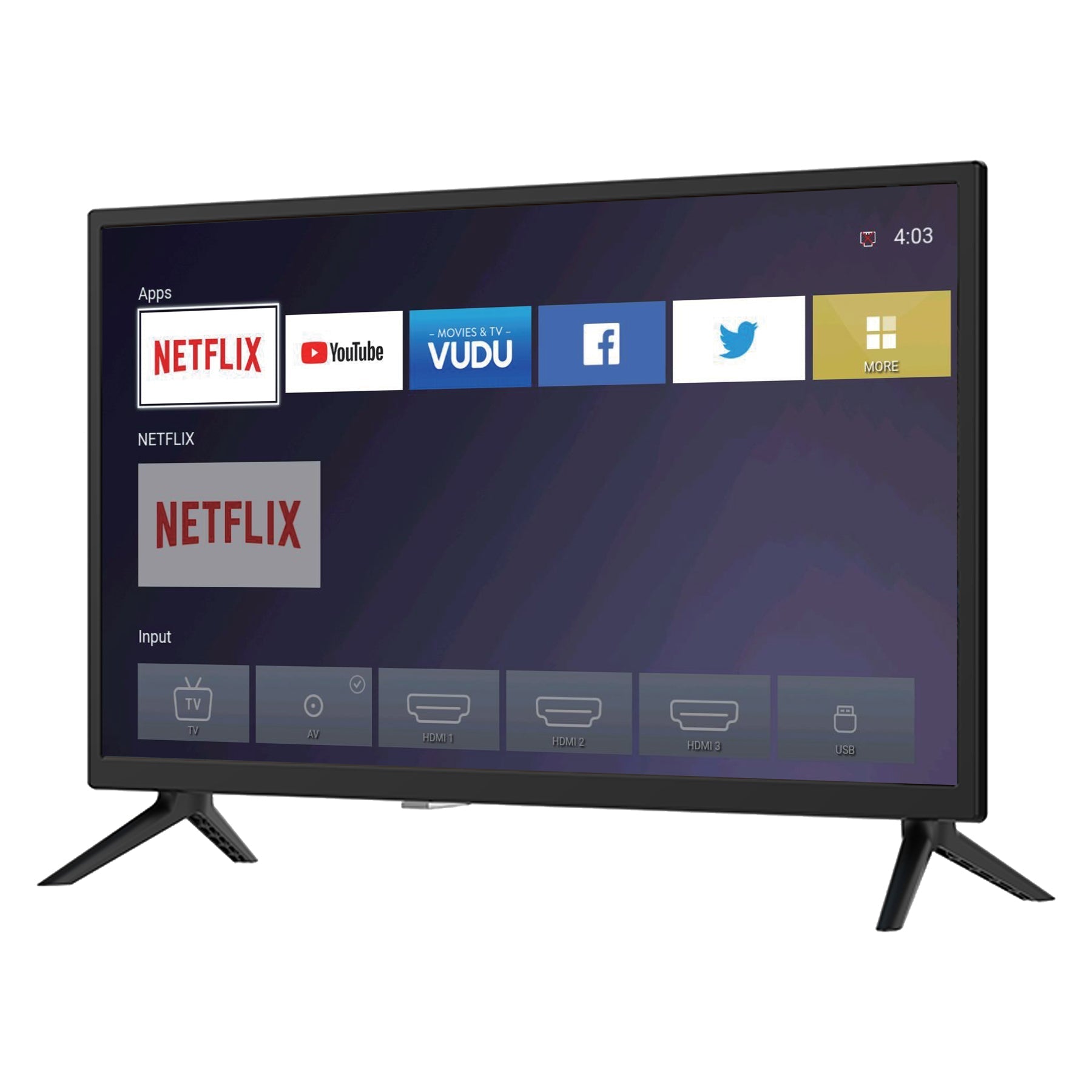 24" Supersonic Smart HDTV DLED HD WiFi with 3 HDMI Inputs and 2 USB Inputs by Jupiter Gear