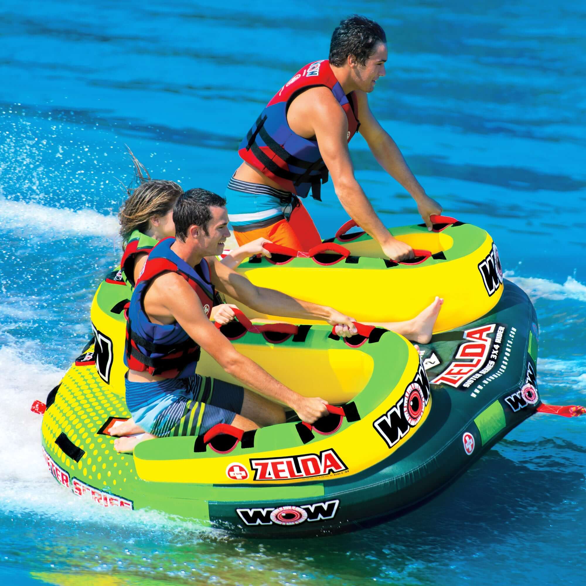 WOW Sports Zelda 1-3 Person Towable Water Tube For Pool and Lake (15-1070) by Jupiter Gear