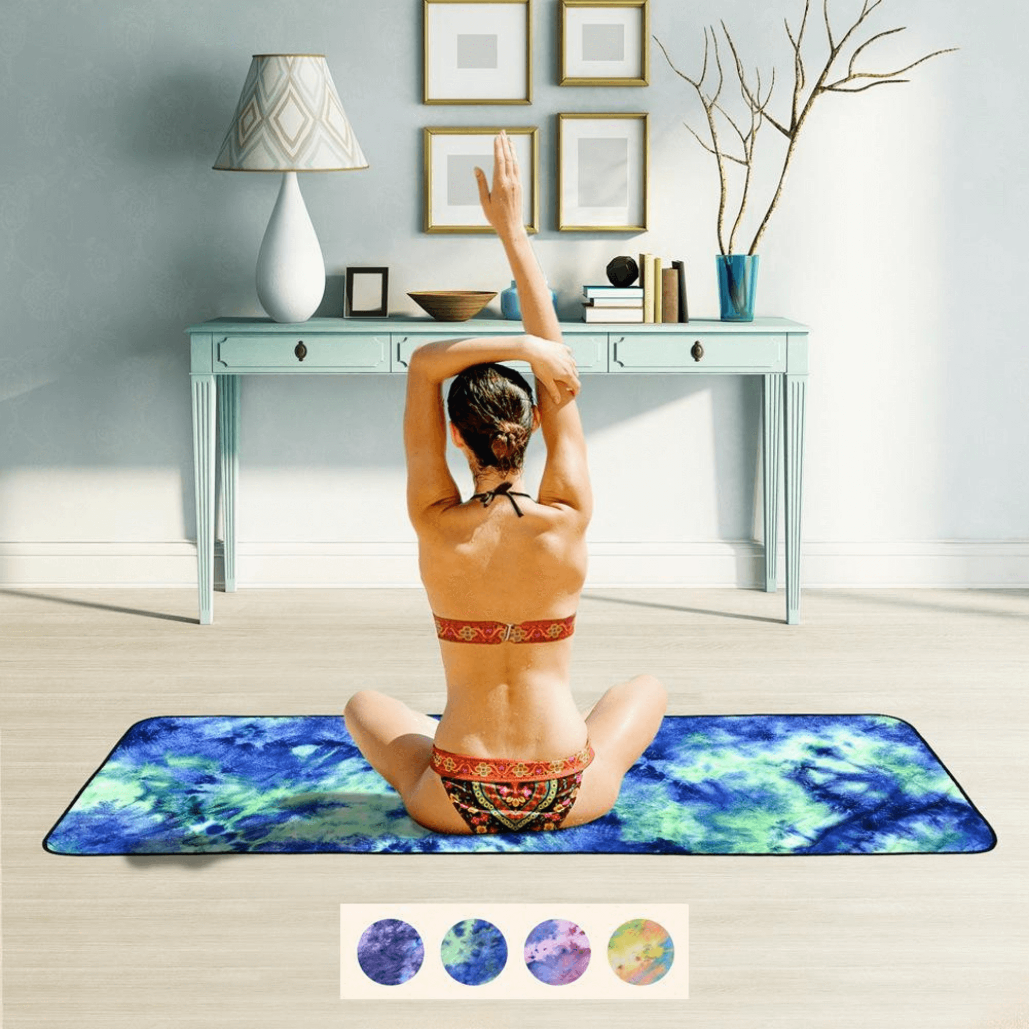 JupiterGear Tie Dye Yoga Mat Towel with Slip-Resistant Grip Dots by Jupiter Gear