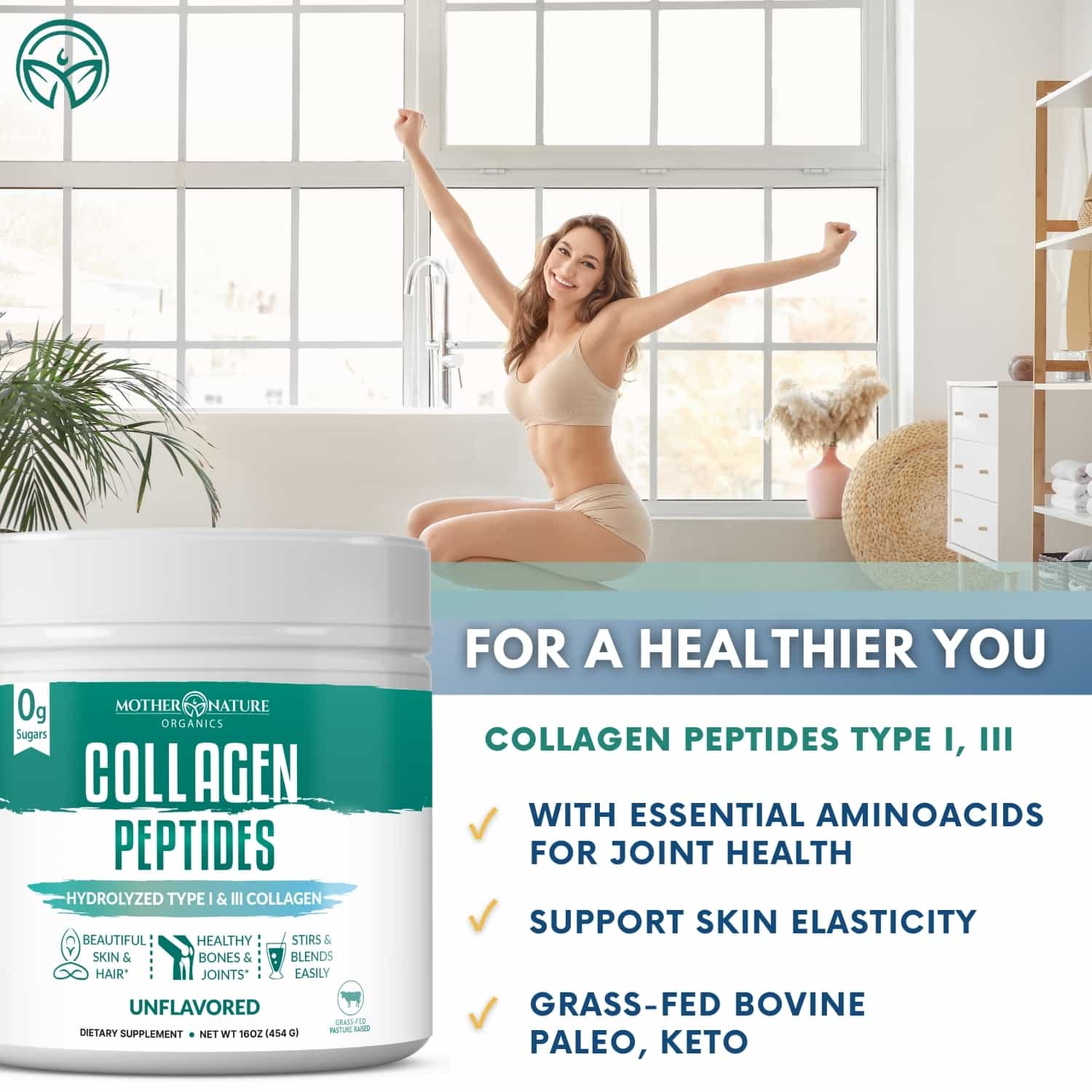 Collagen Peptides Powder by Mother Nature Organics