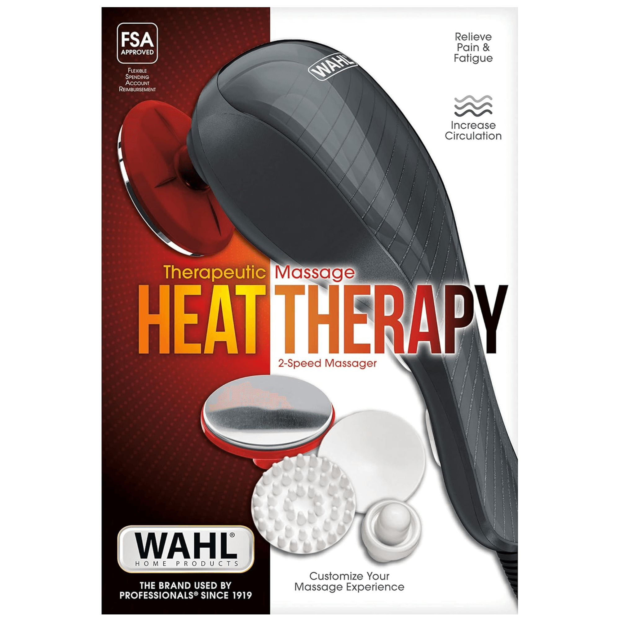 Wahl 2-Speed Handheld Heat Therapy Therapeutic Full-Body Massager by Jupiter Gear