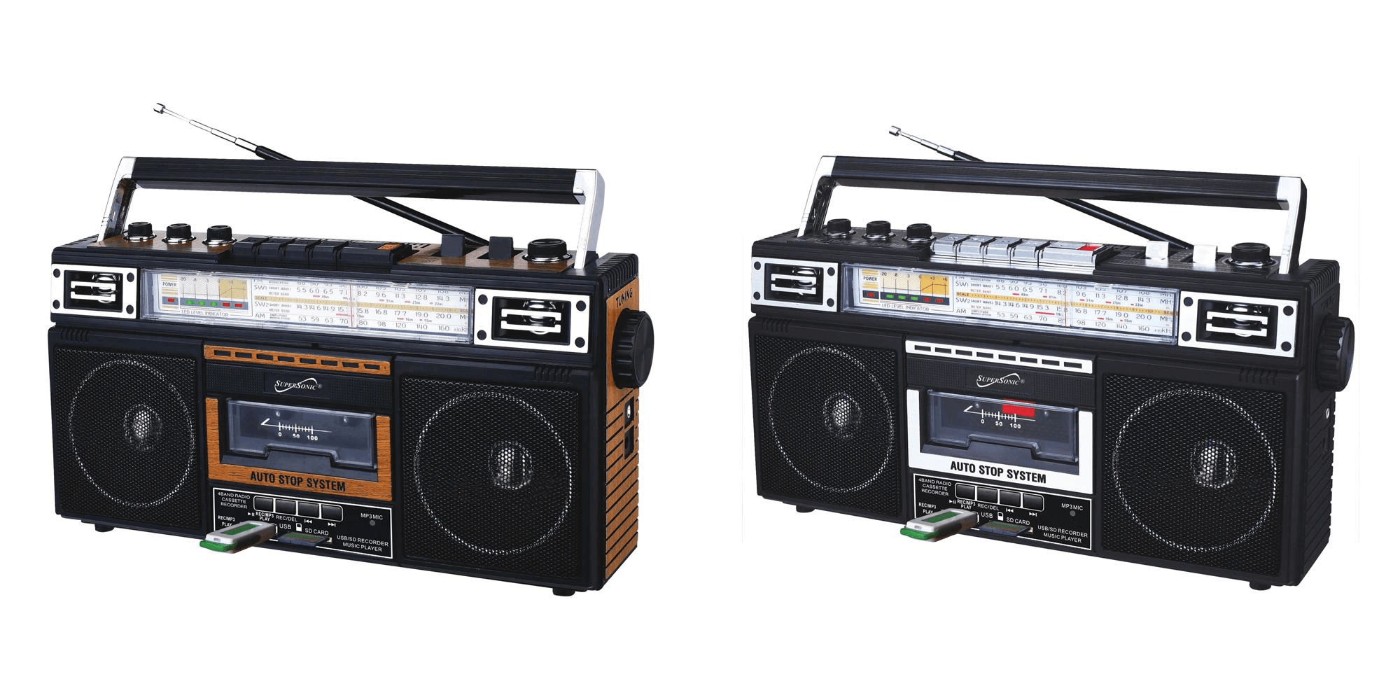 Supersonic 4 Band Bluetooth Radio & Cassette Player + Cassette To Mp3 Converter by Jupiter Gear