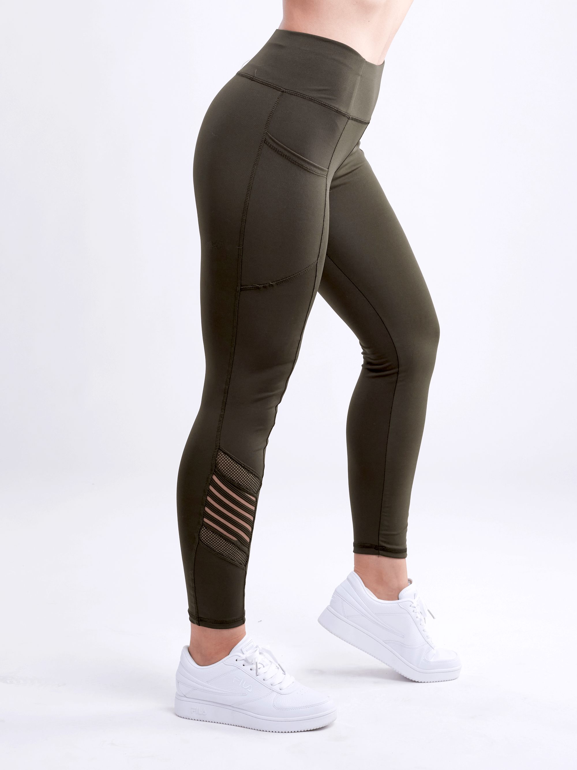 JupiterGear High-Waisted Pilates Leggings with Side Pockets & Mesh Panels by Jupiter Gear